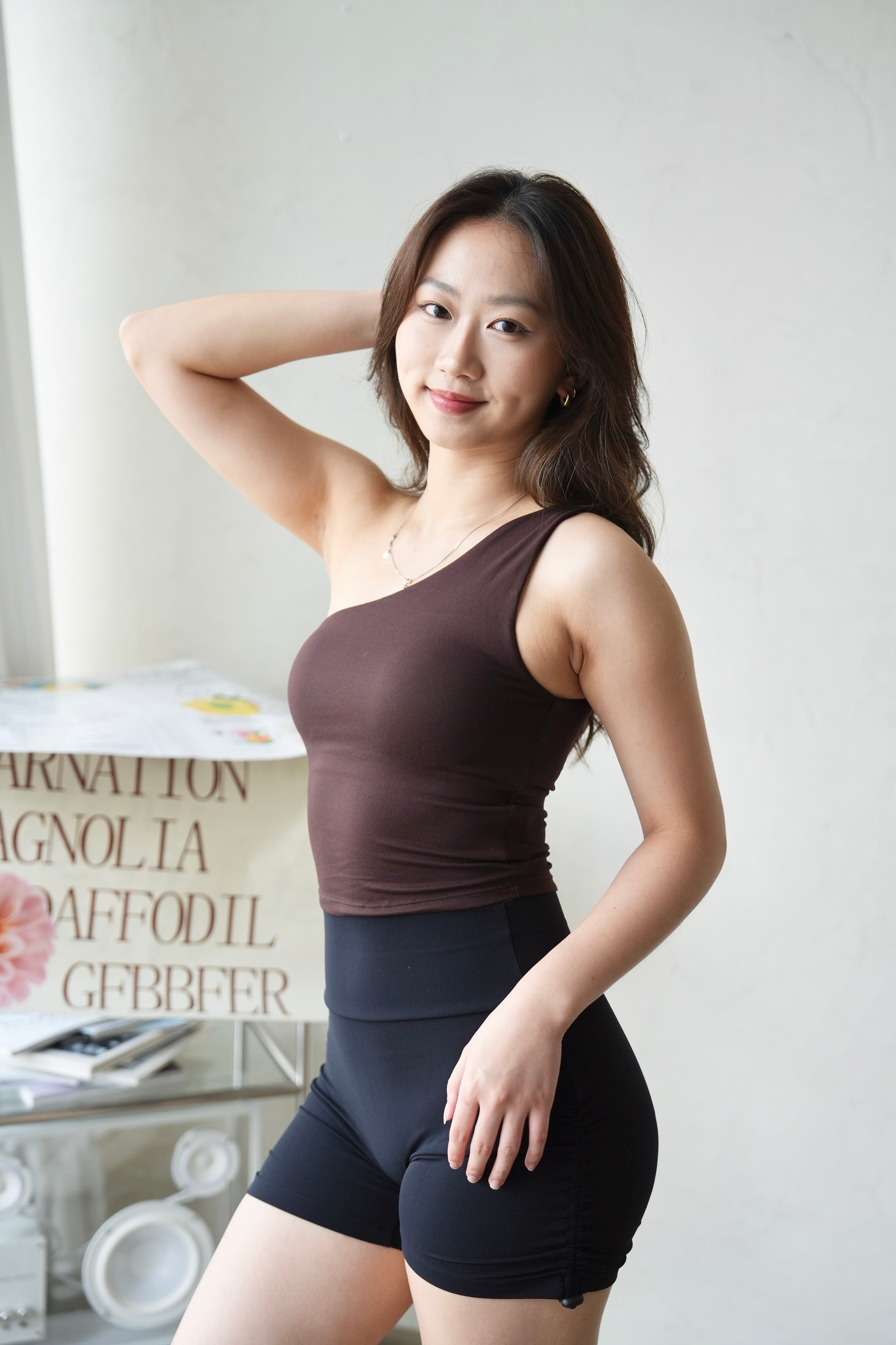 Twist One-Shoulder Padded Top