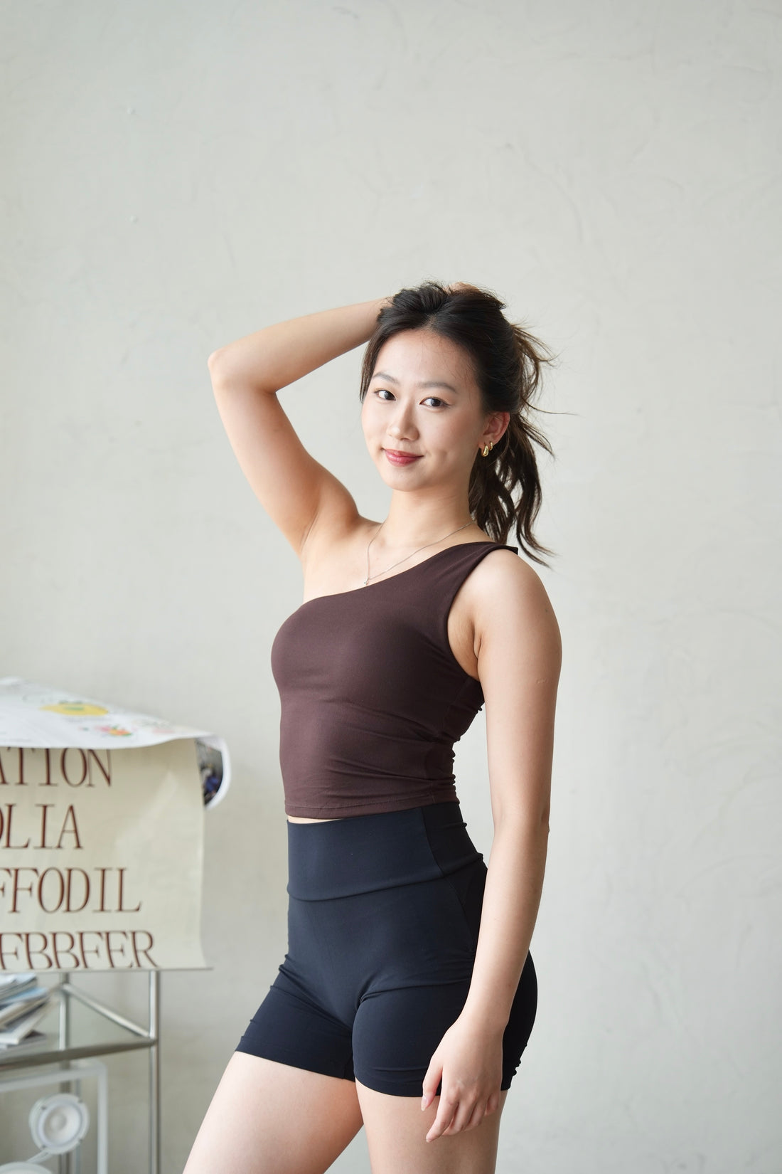 Twist One-Shoulder Padded Top