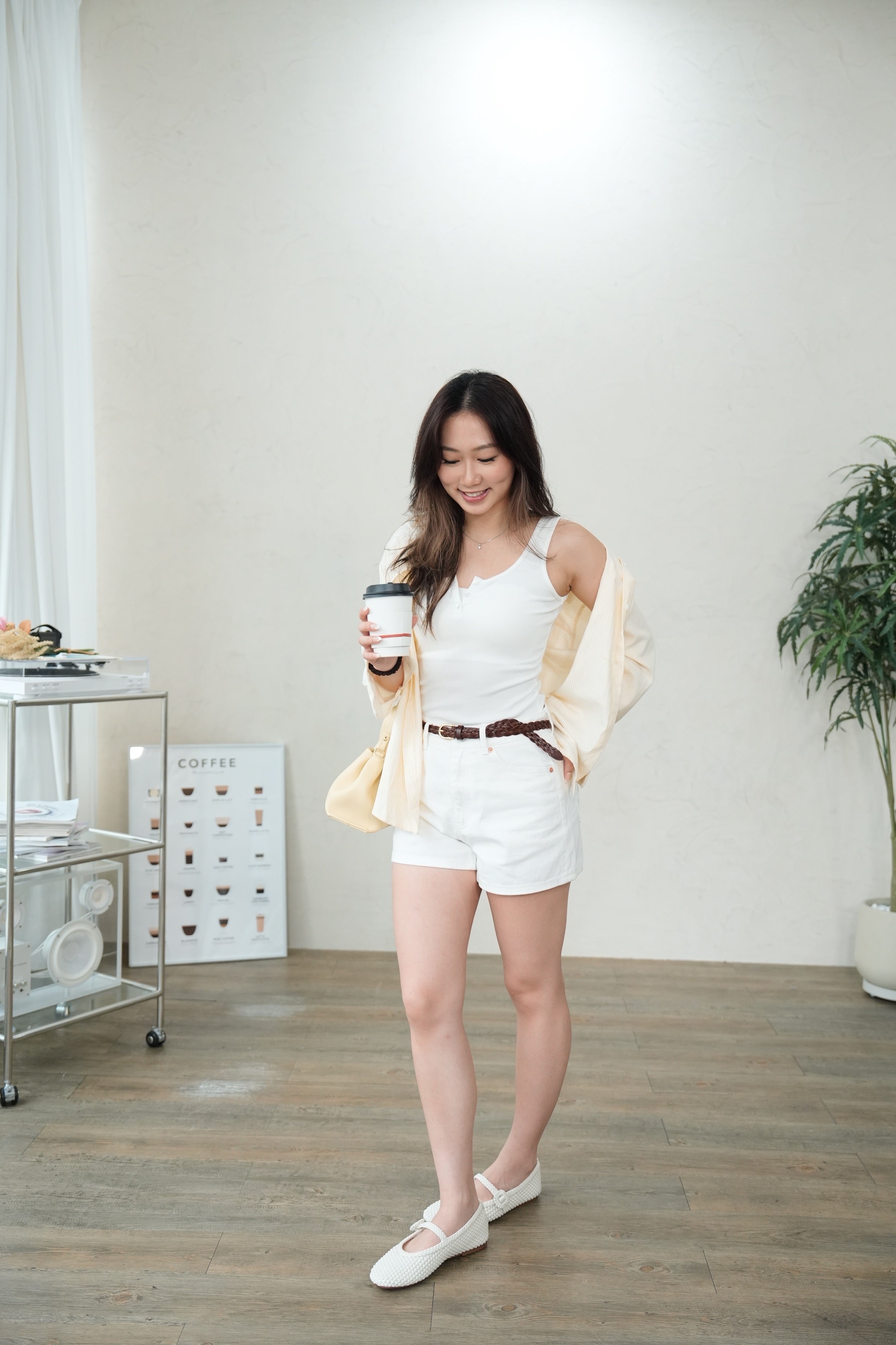 Premium White Denim Shorts