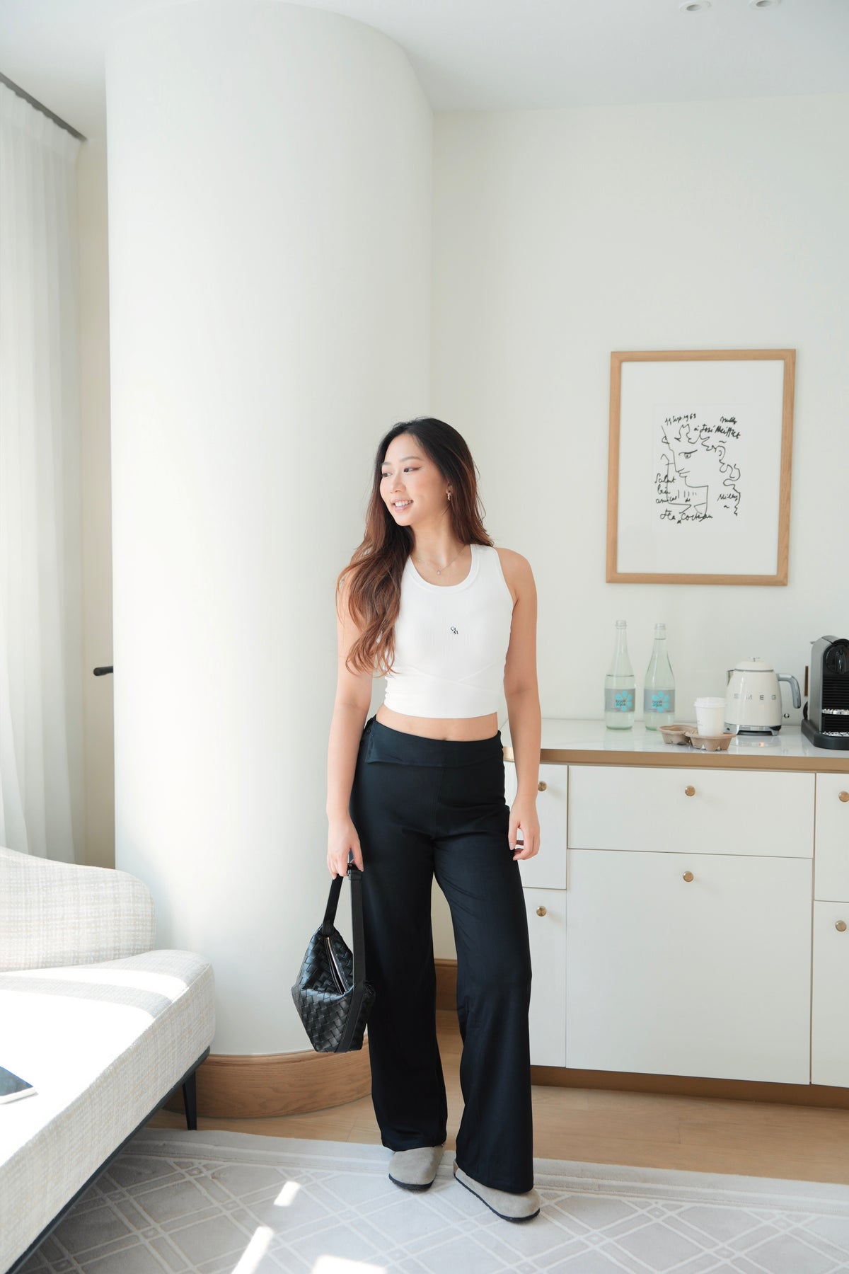 Silky Fold-Over Straight Pants
