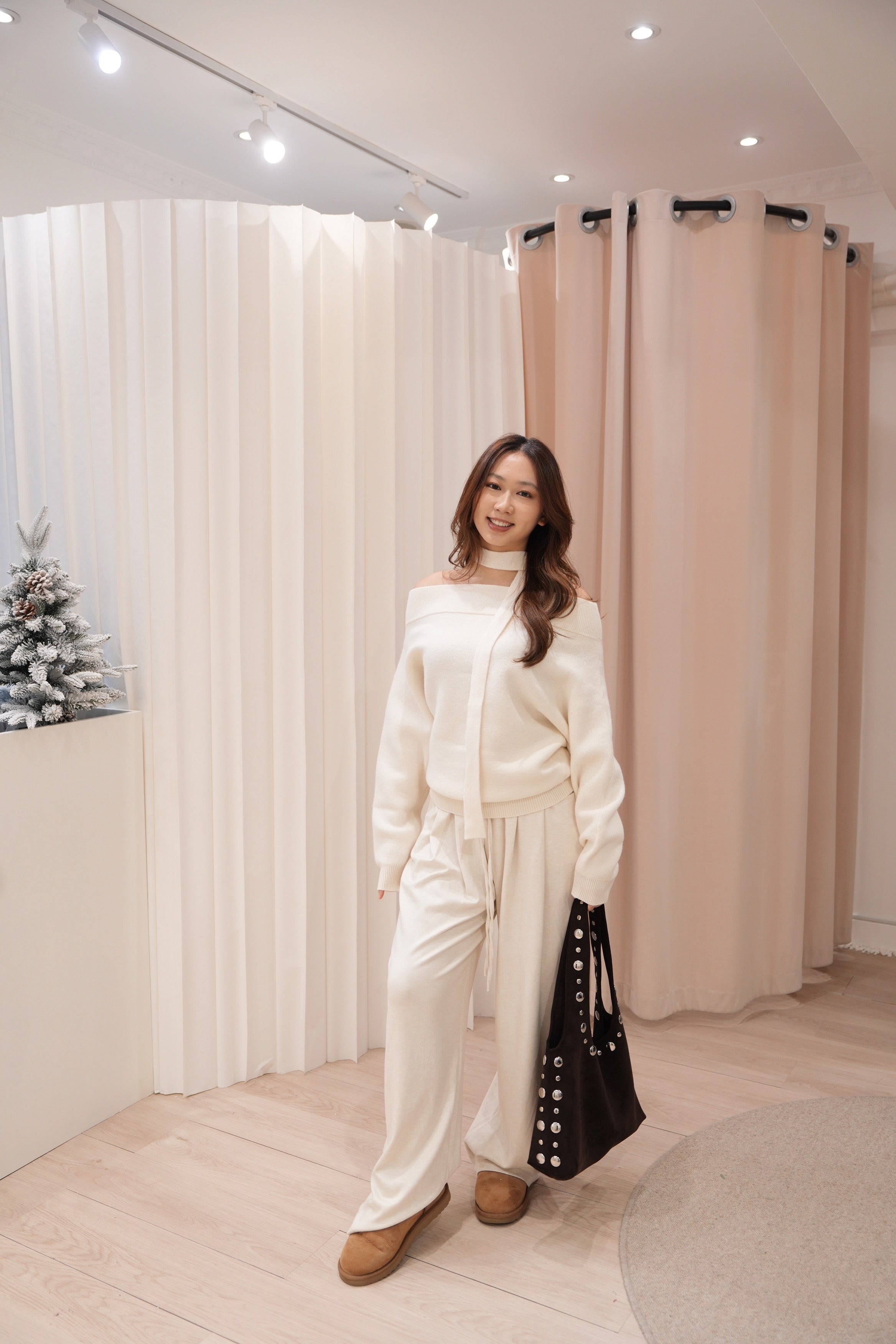 Aria Wool Off-Shoulder Knit