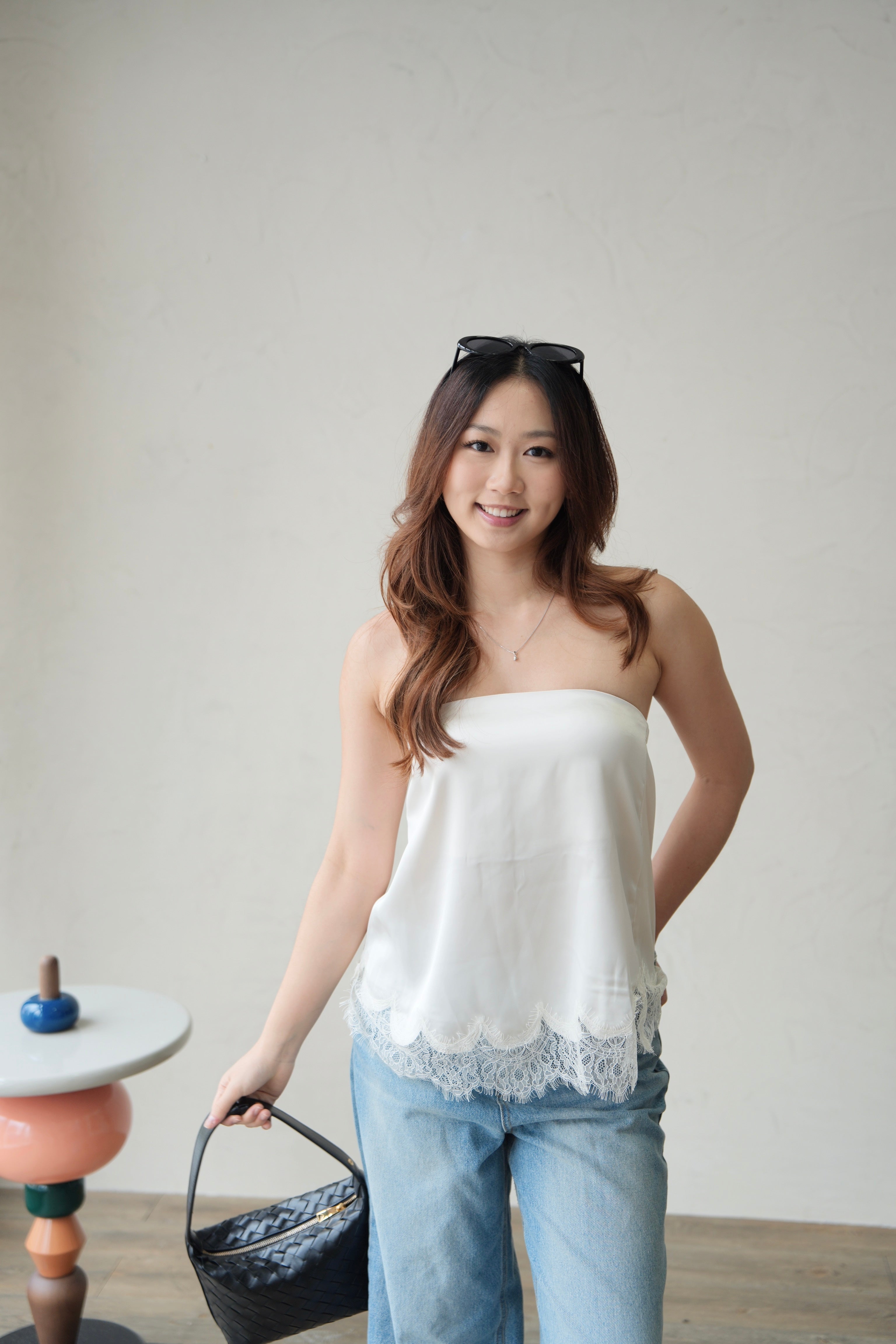 Satin Lace Tube Top