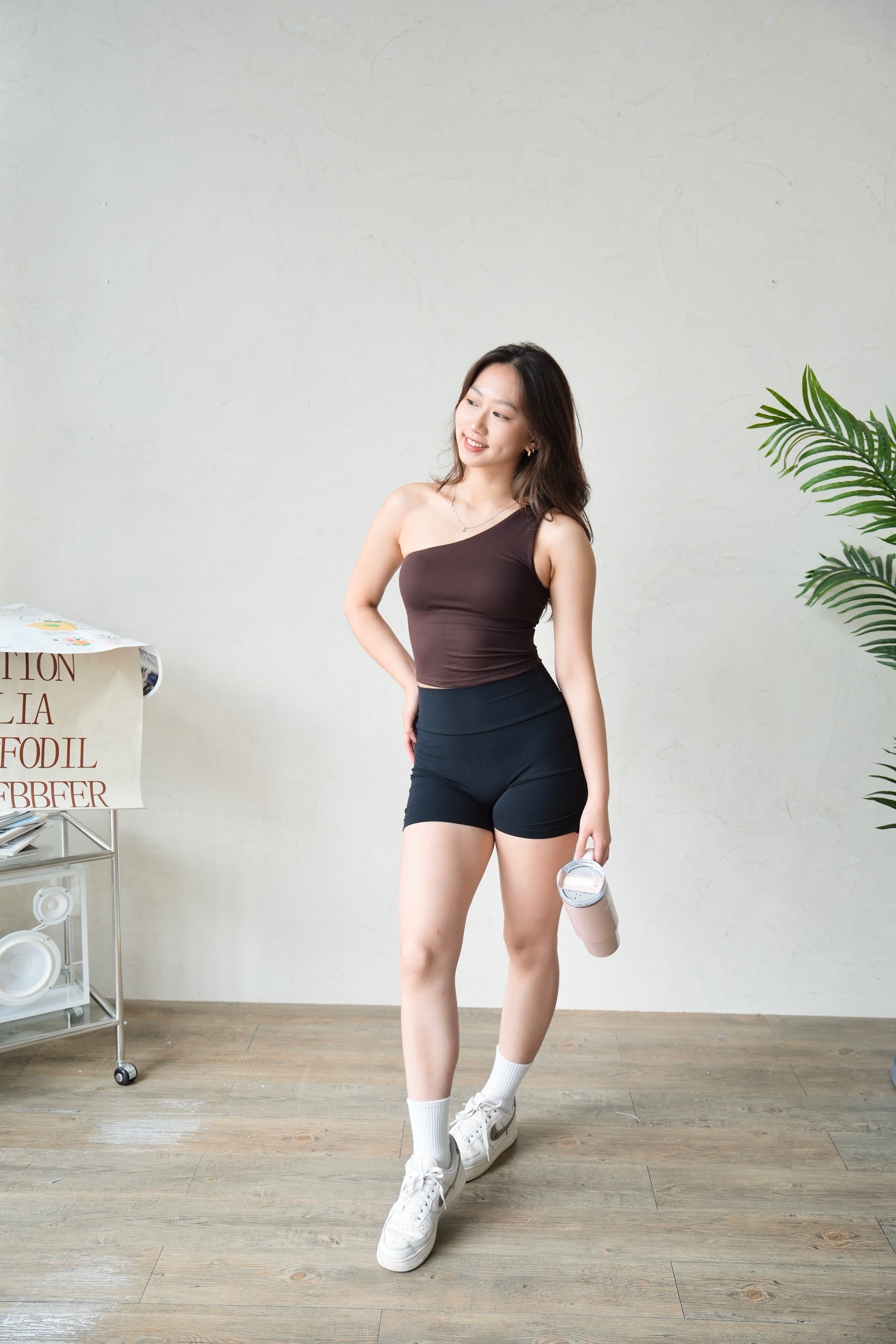 Twist One-Shoulder Padded Top