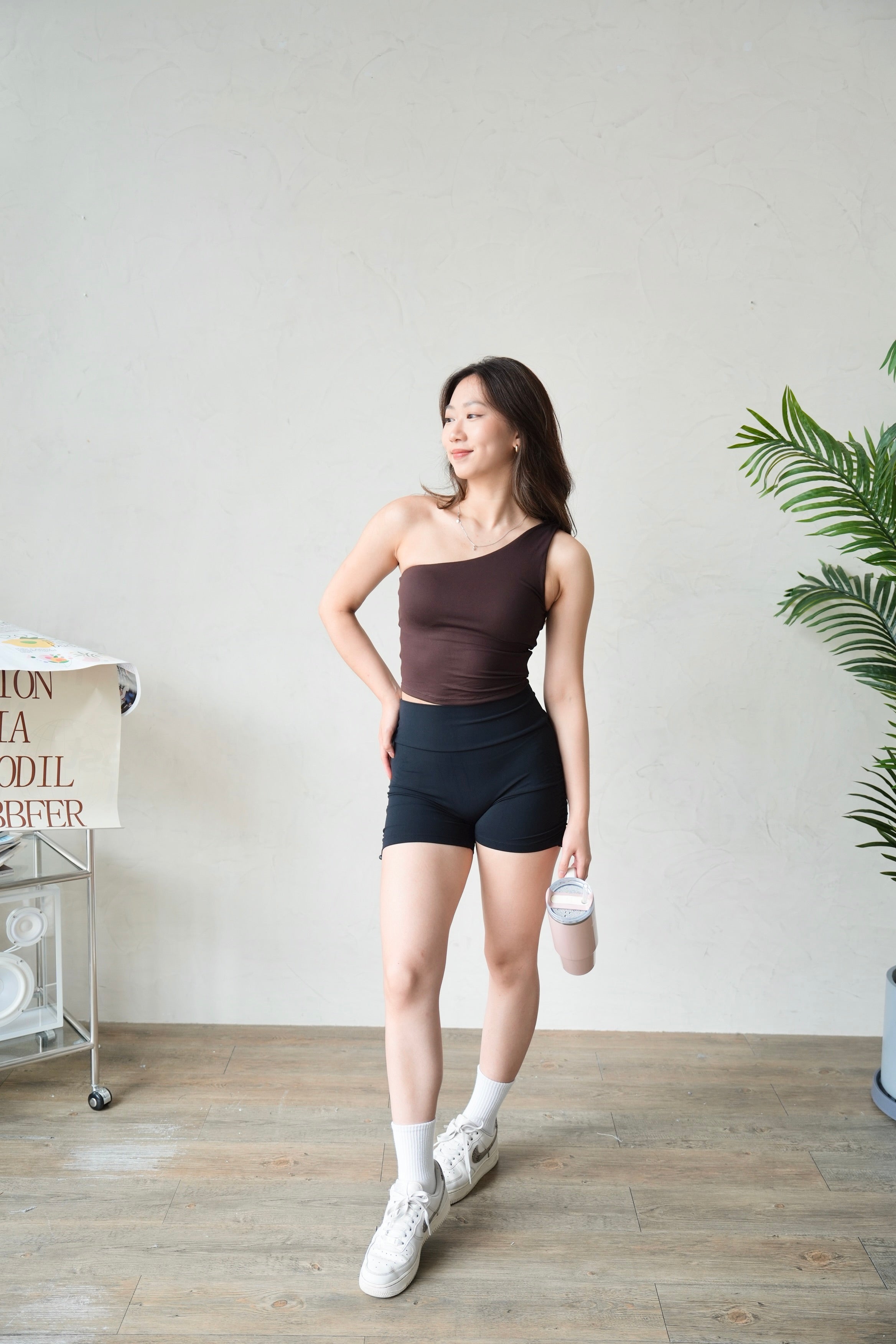 Twist One-Shoulder Padded Top