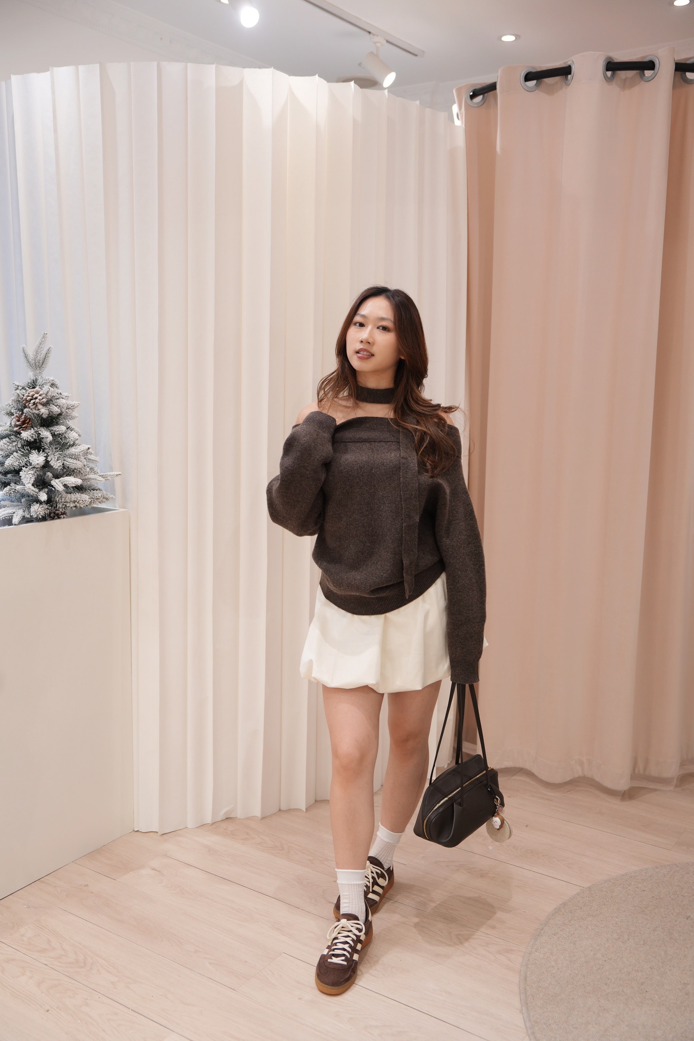 Aria Wool Off-Shoulder Knit