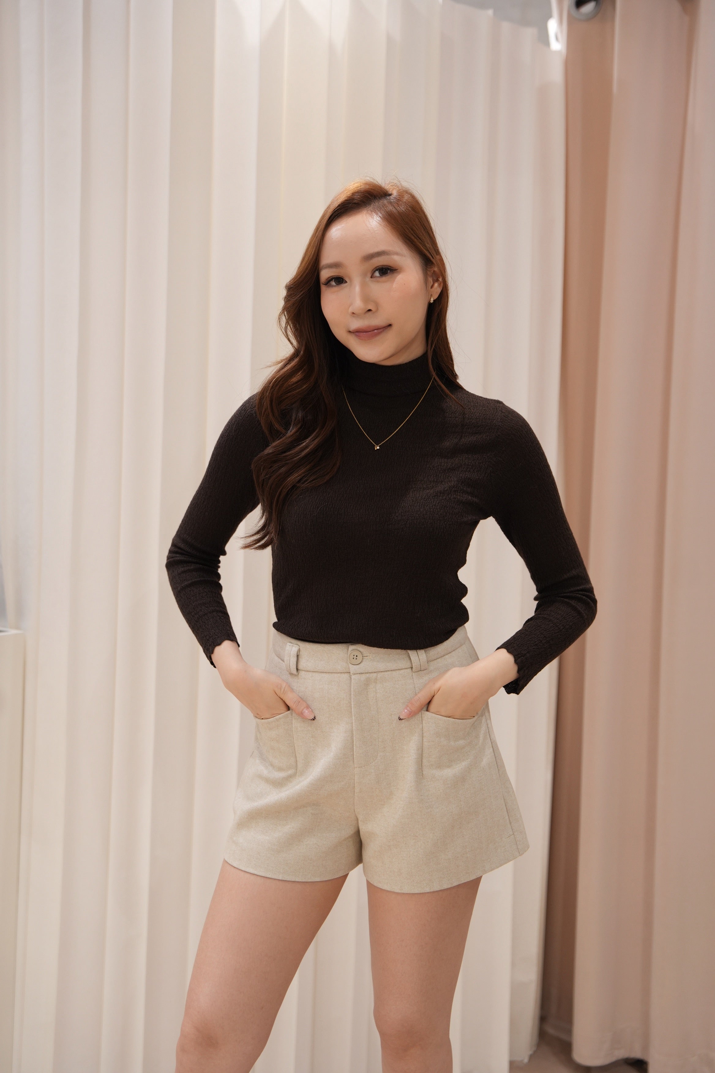 Fleur Rib High Neck Top