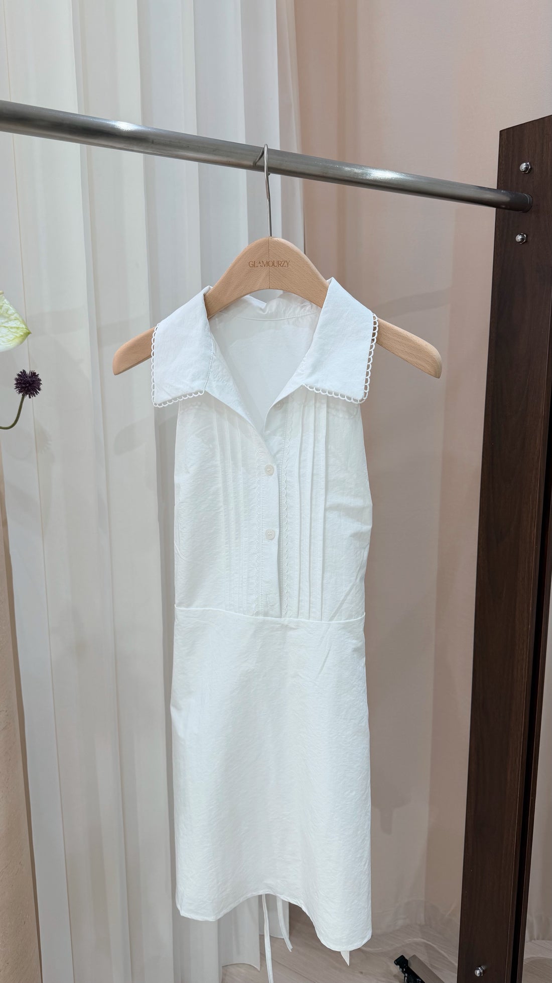 Collar White Dress