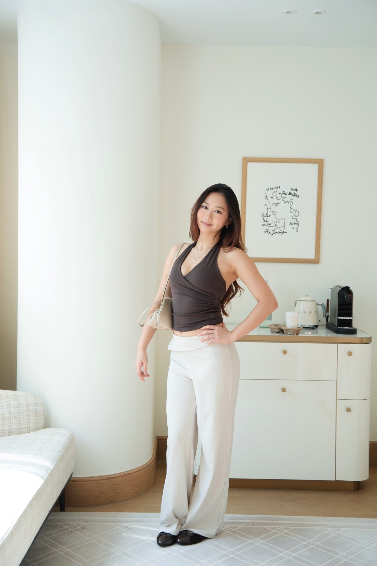 Silky Fold-Over Straight Pants