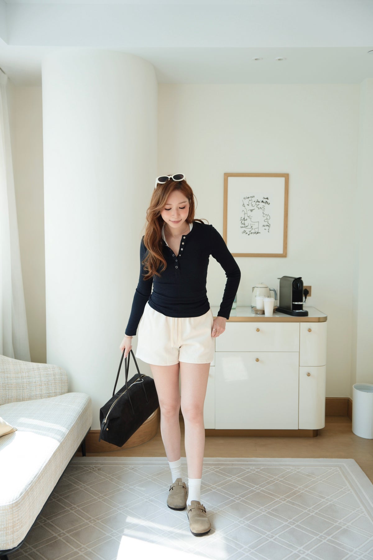Softy Henley Top - Navy