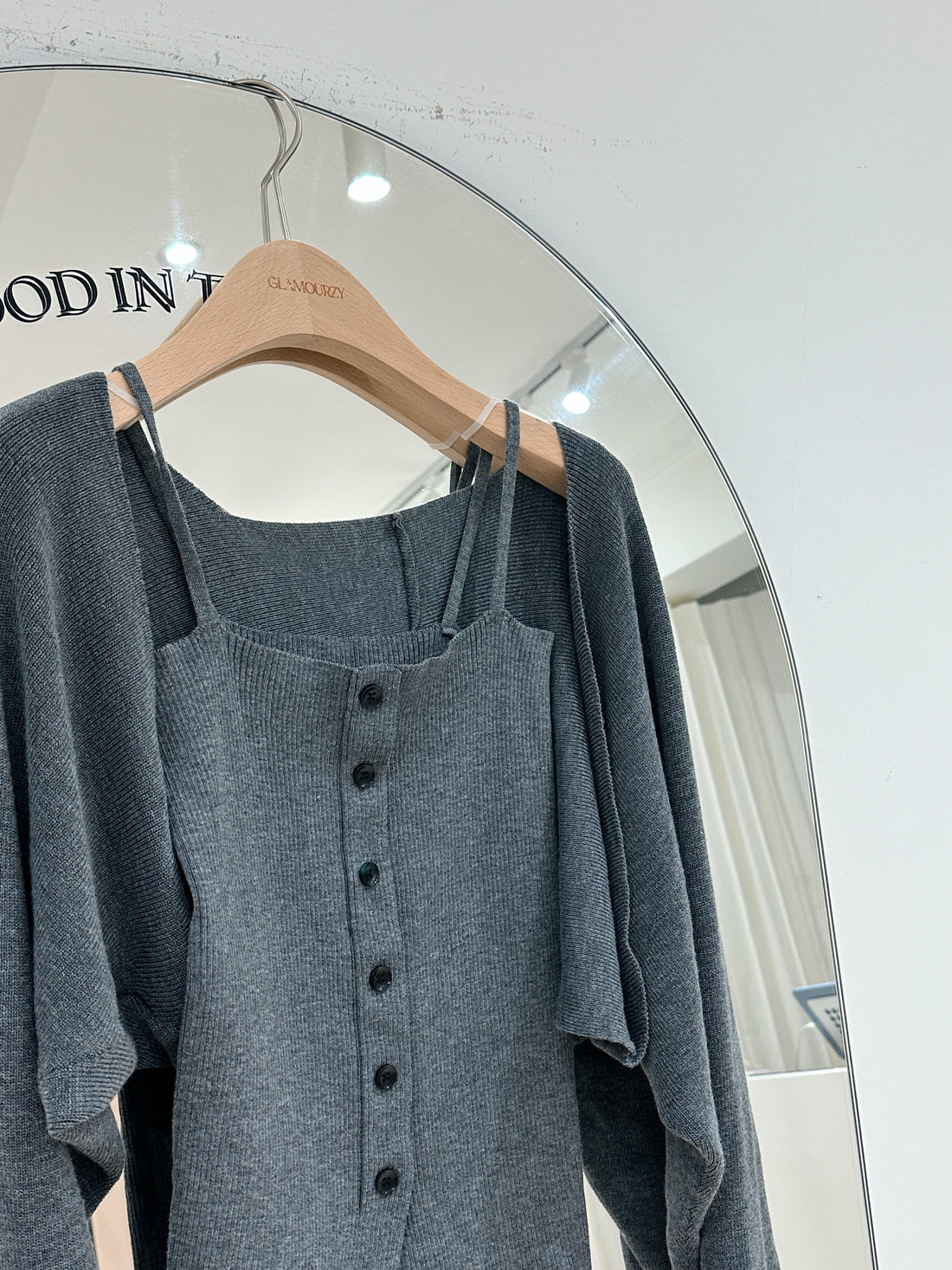 Grey Cami Cardigan Set