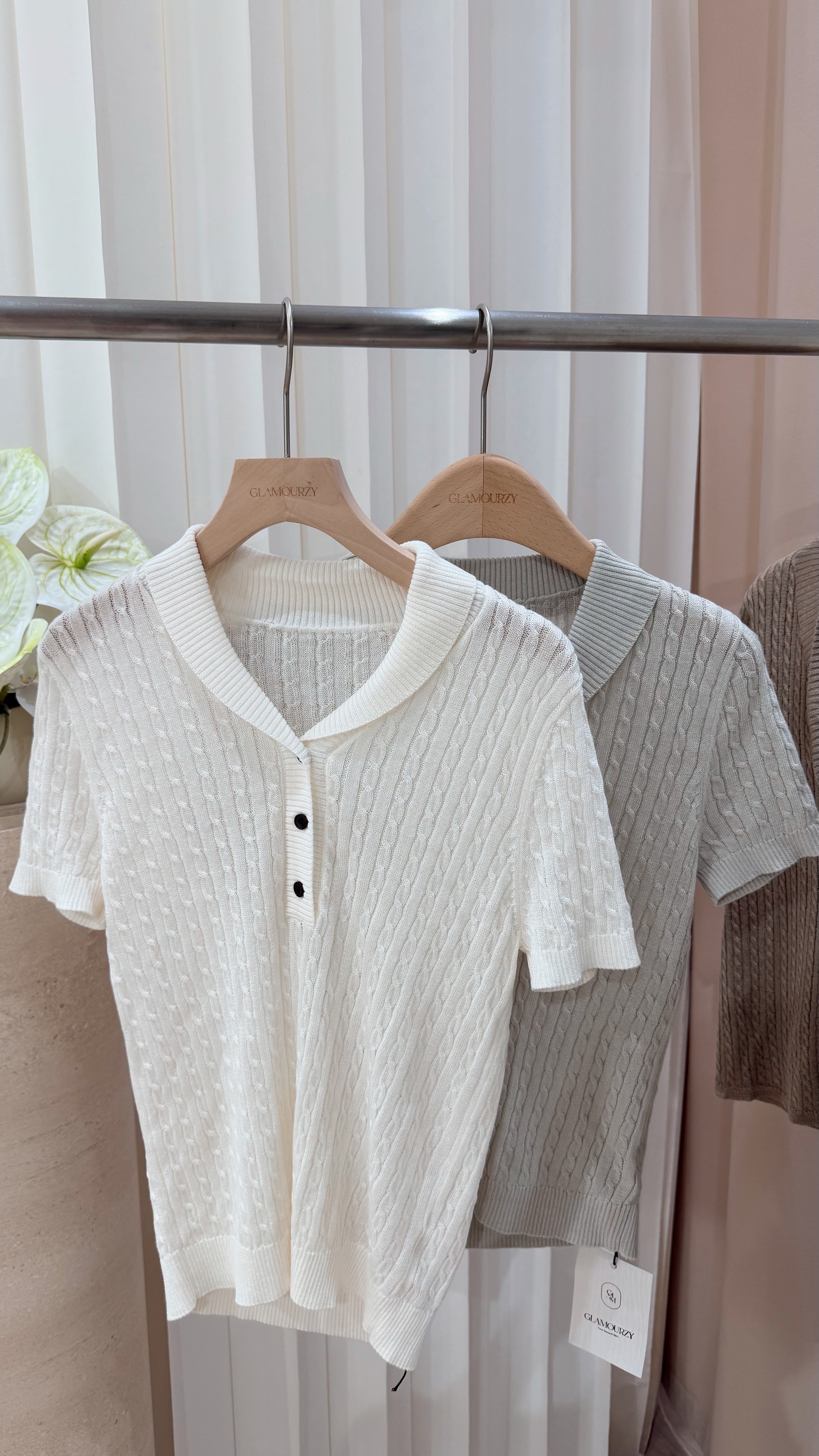 Airy Linen Polo Top