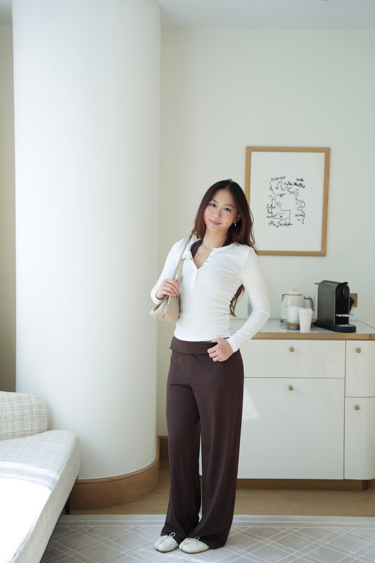 Softy Henley Top - White