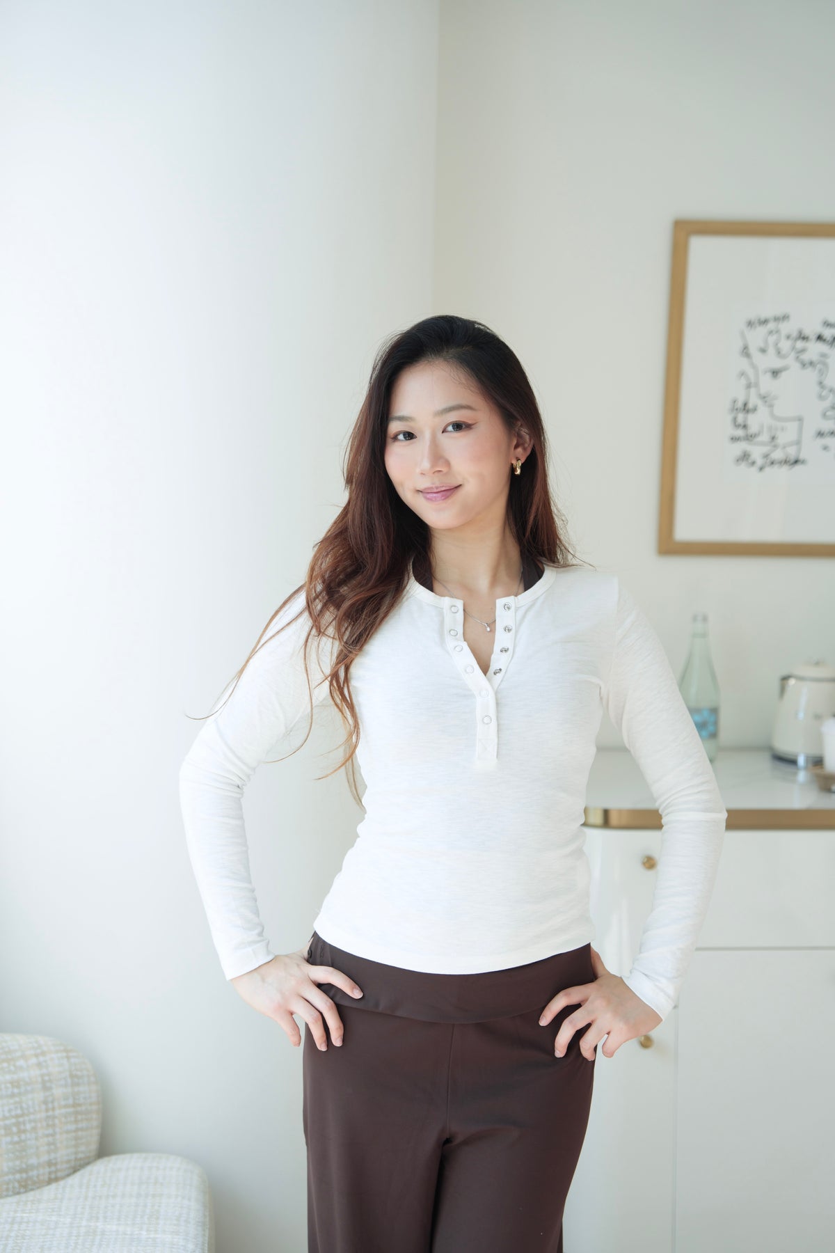 Softy Henley Top - White