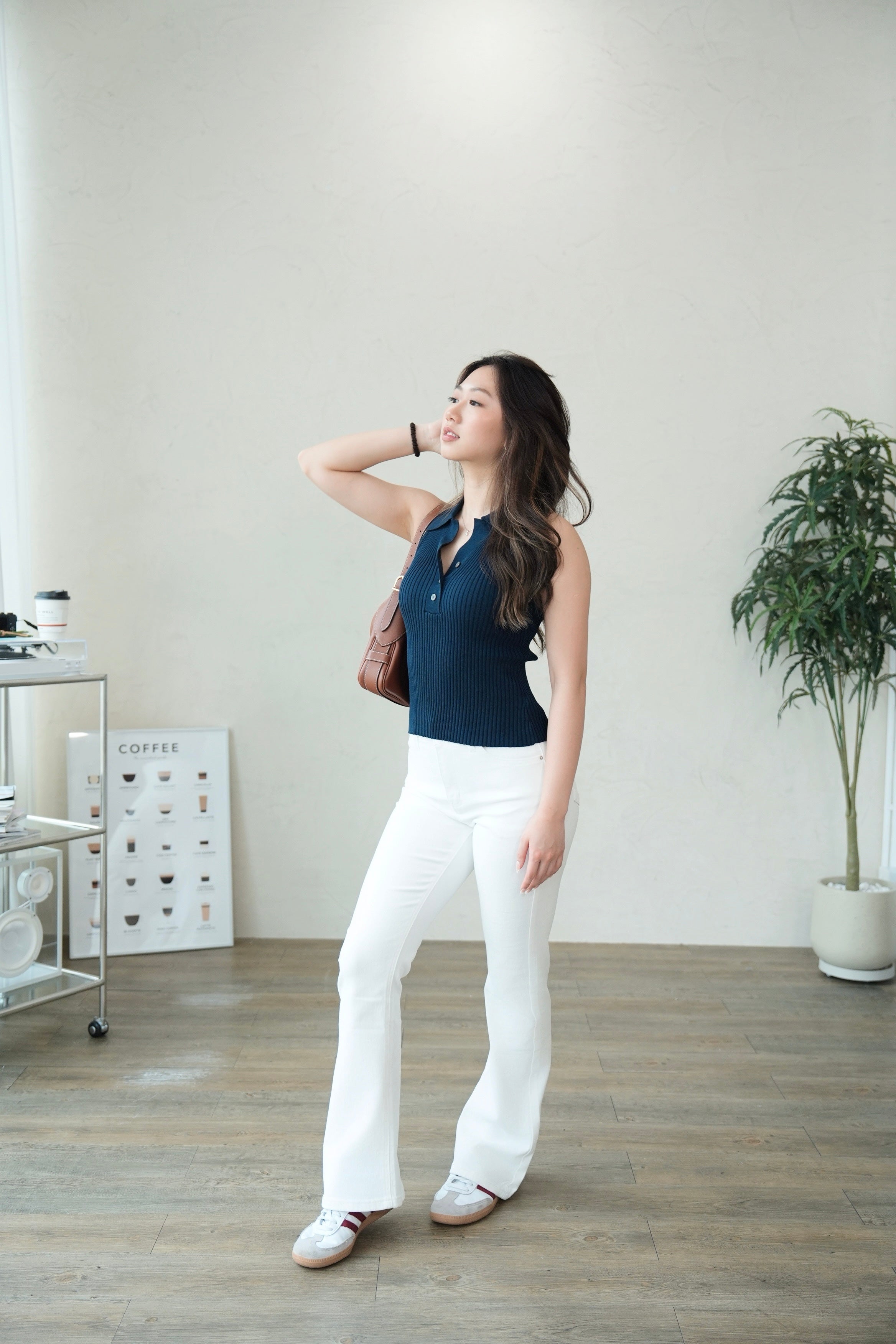 Premium White Flare Pants