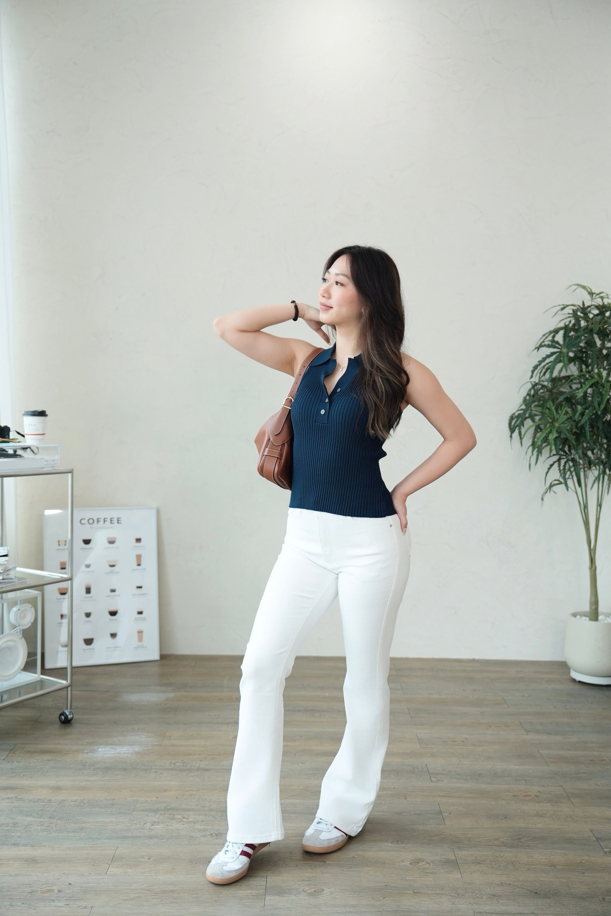 Premium White Flare Pants