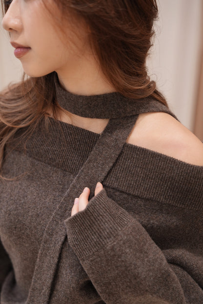 Aria Wool Off-Shoulder Knit