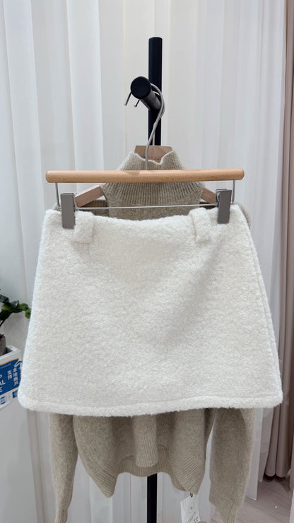 Textured White Skort