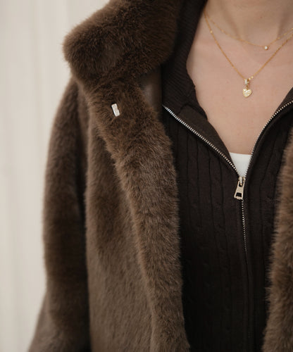 Irene Faux Fur Jacket 2.0 – Chocolate Brown