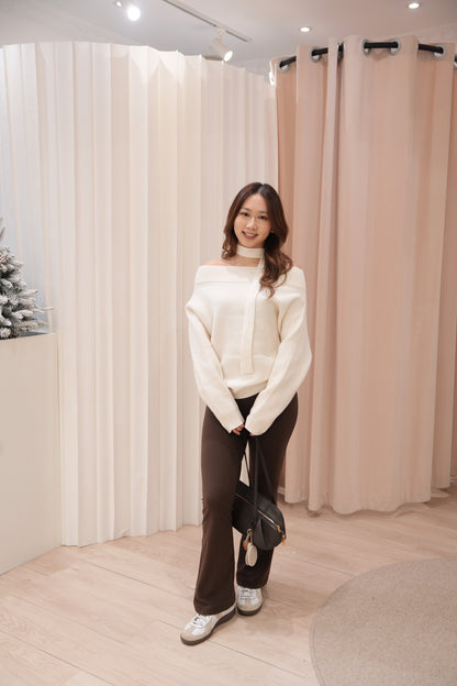 Aria Wool Off-Shoulder Knit