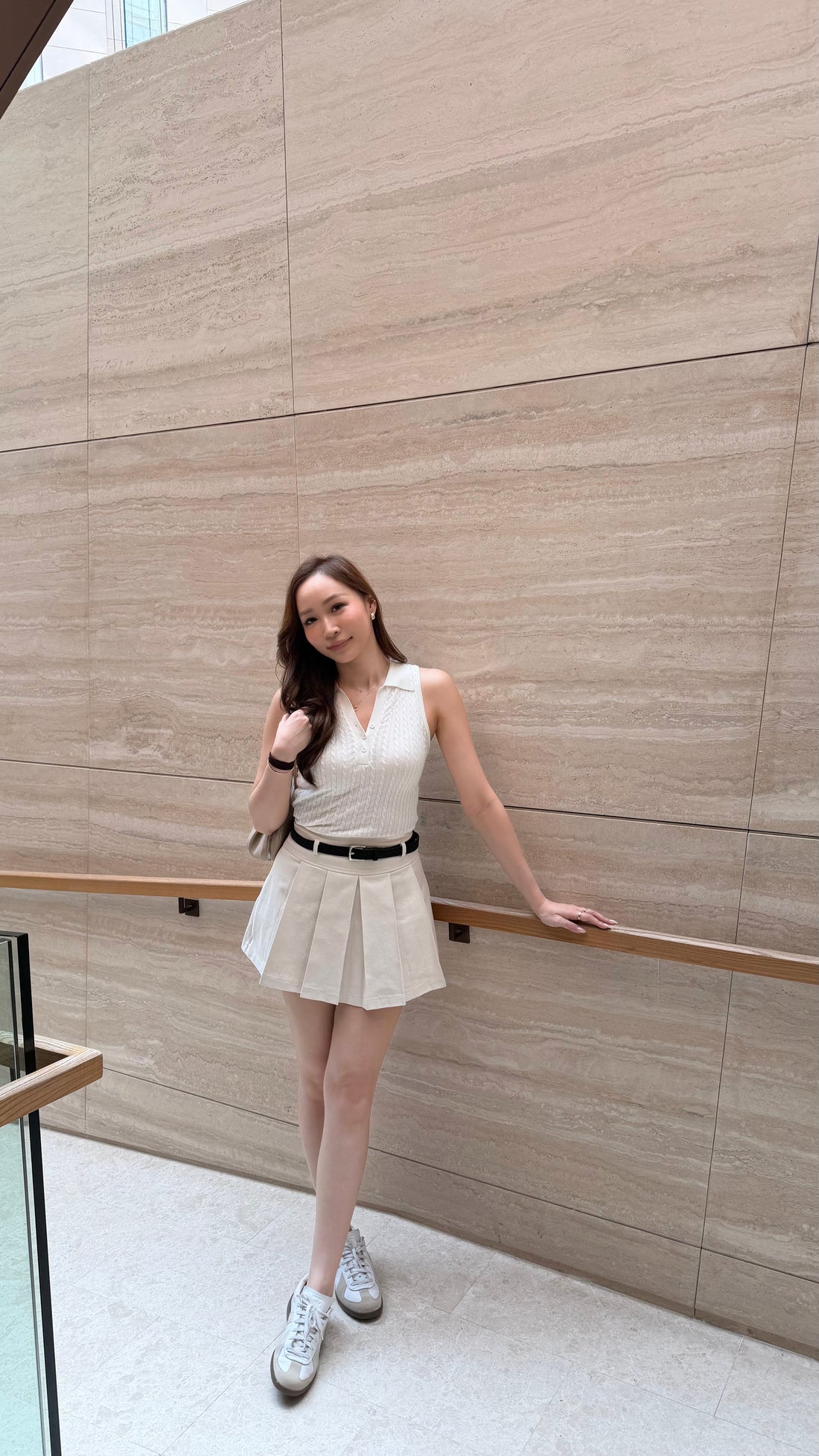 【KR】Preppy Belted Skort