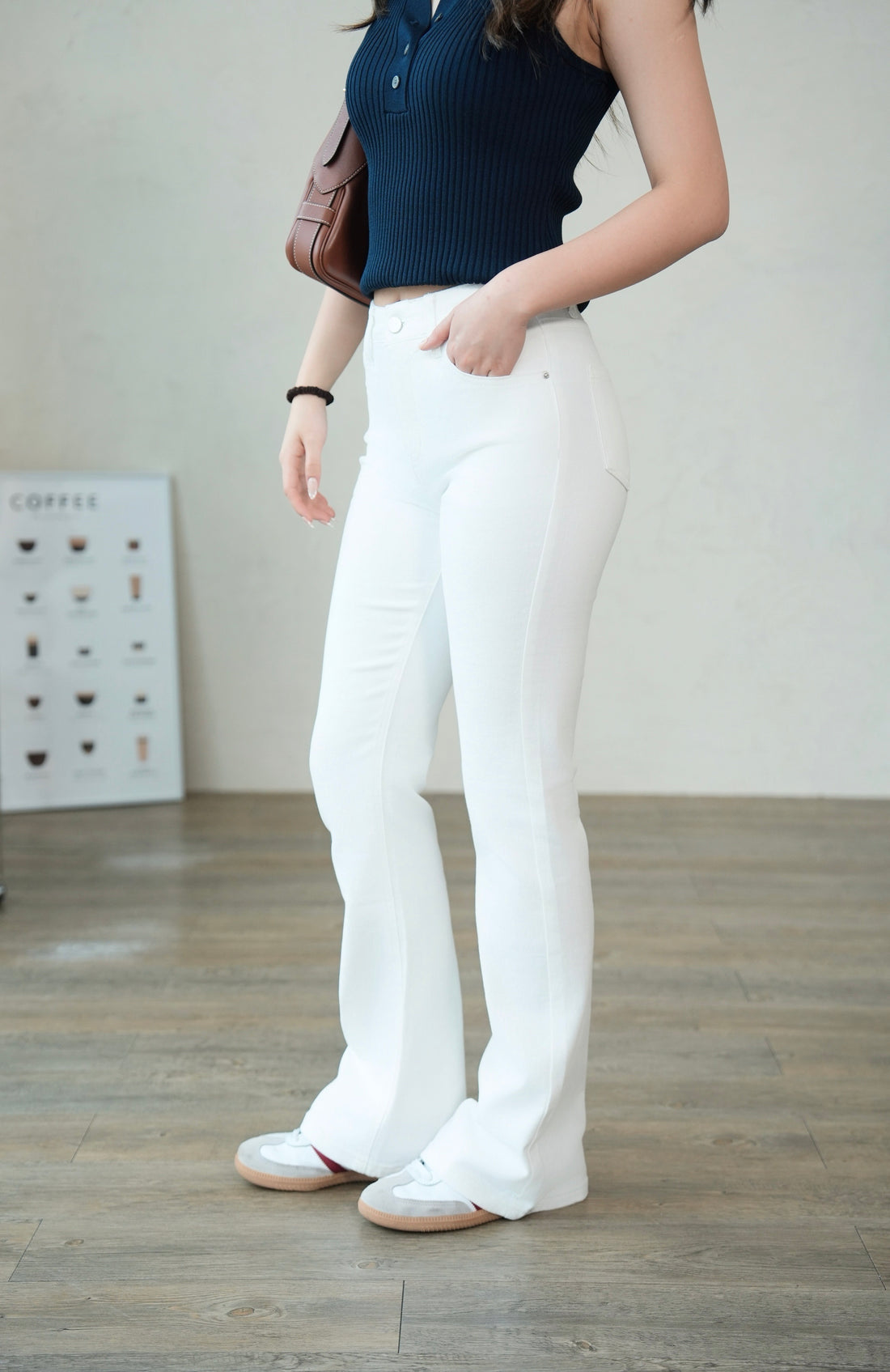 Premium White Flare Pants