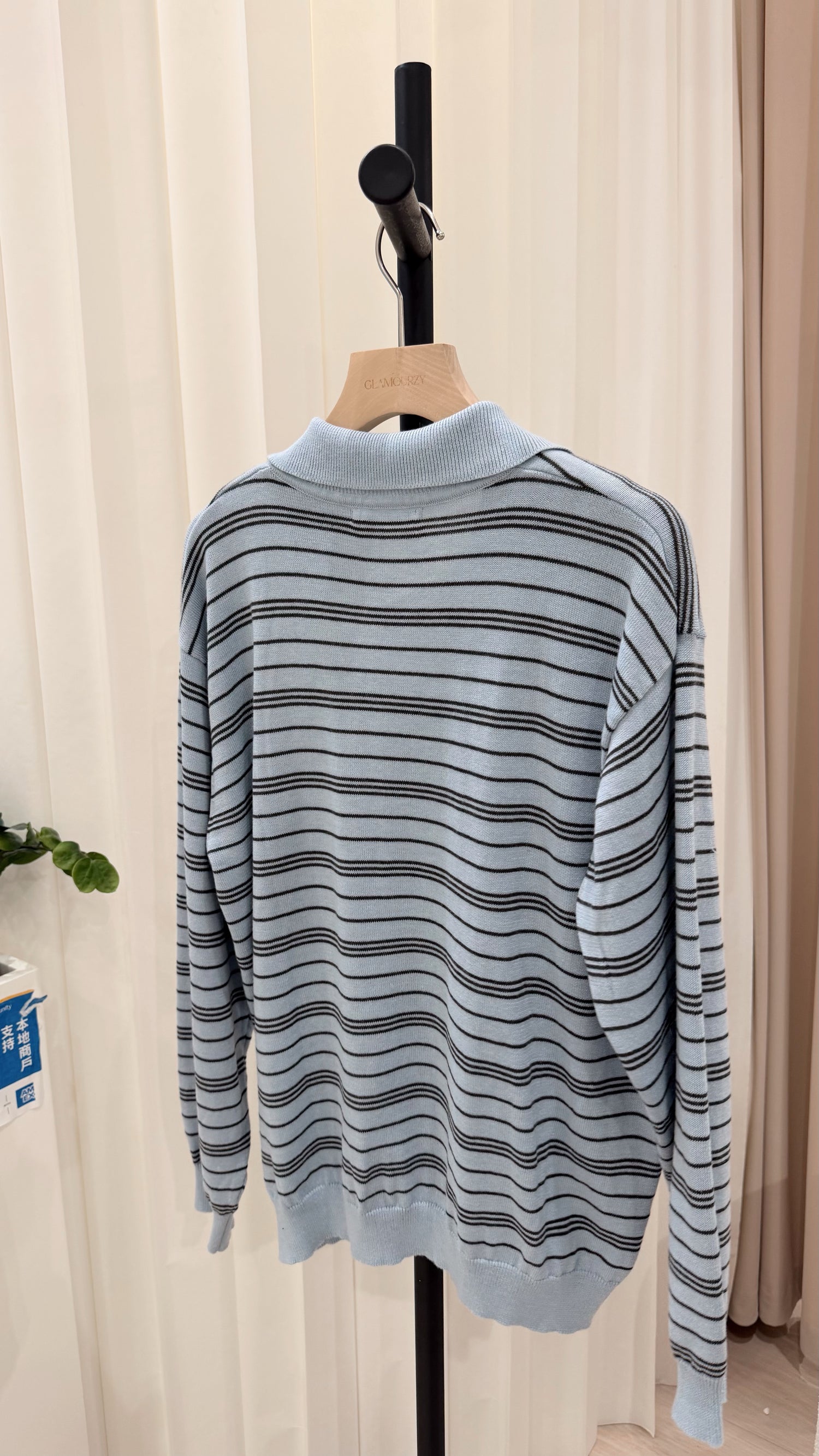 Baby Blue Striped Knit