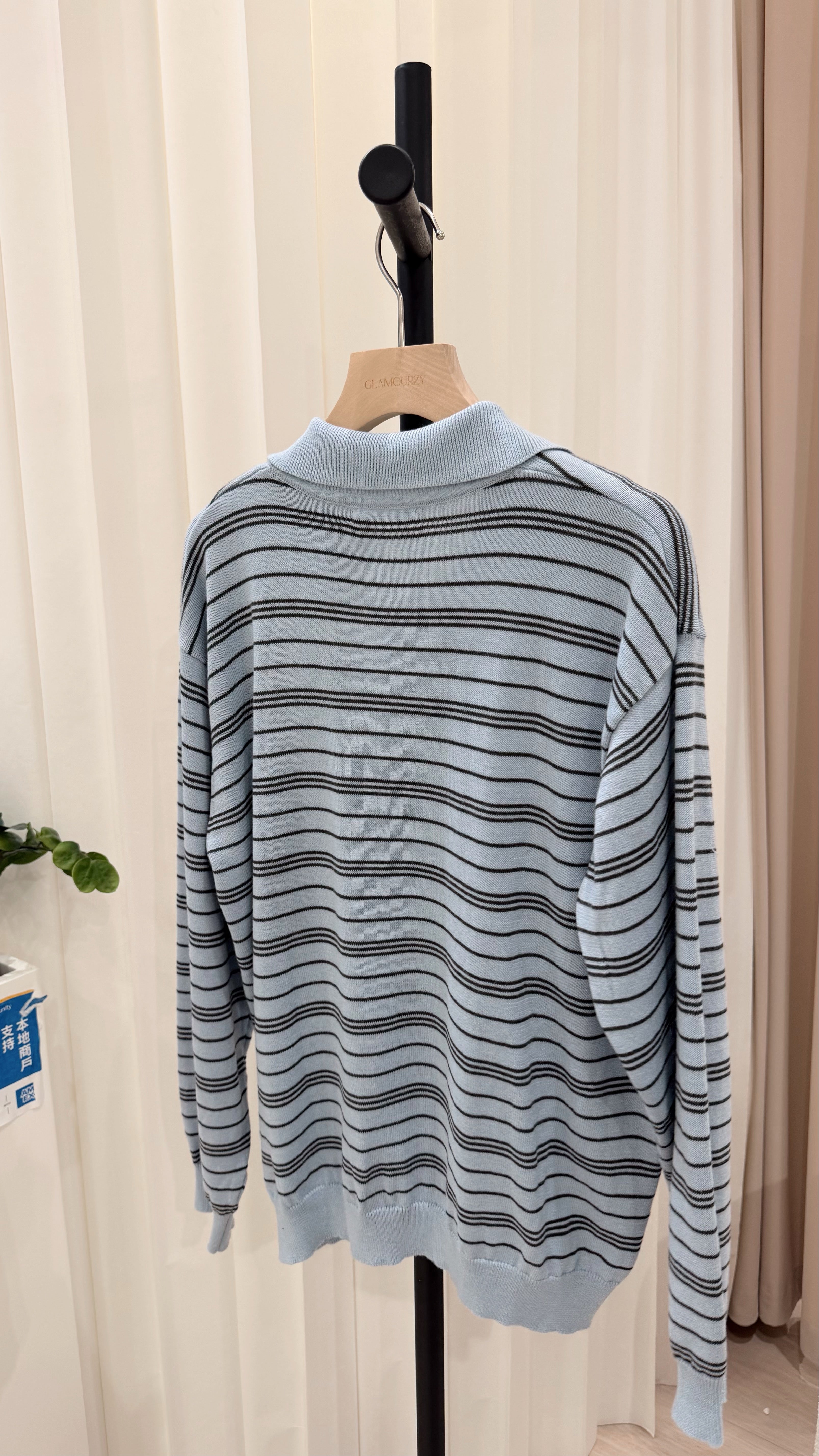 Baby Blue Striped Knit