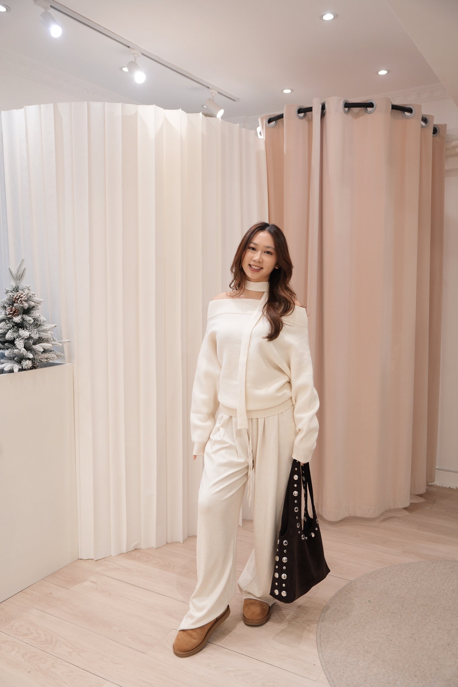 Aria Wool Off-Shoulder Knit