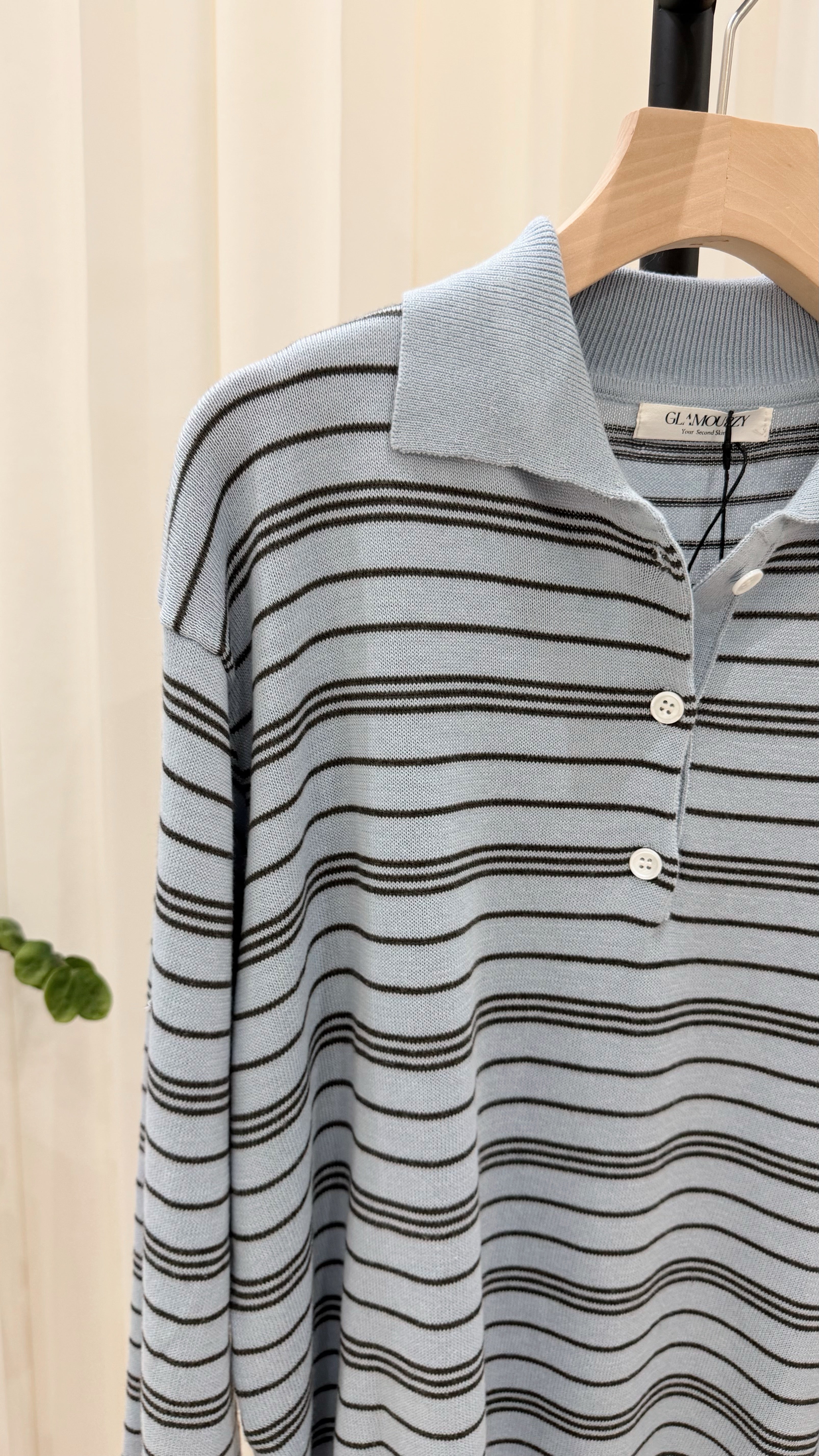 Baby Blue Striped Knit
