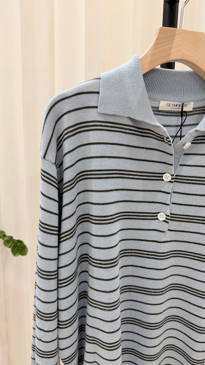 Baby Blue Striped Knit