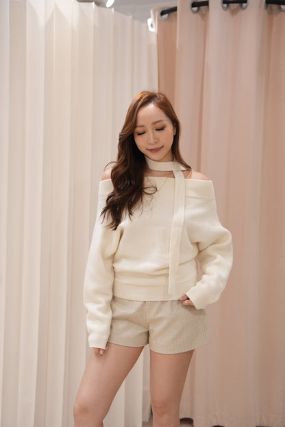 Aria Wool Off-Shoulder Knit