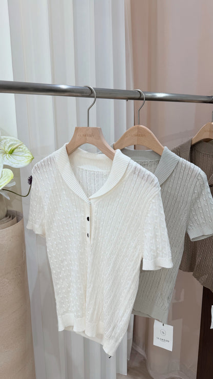 Airy Linen Polo Top