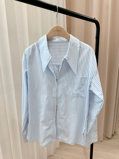 Striped Double-Zip Shirt