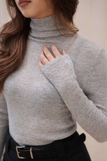 Fleur Rib High Neck Top