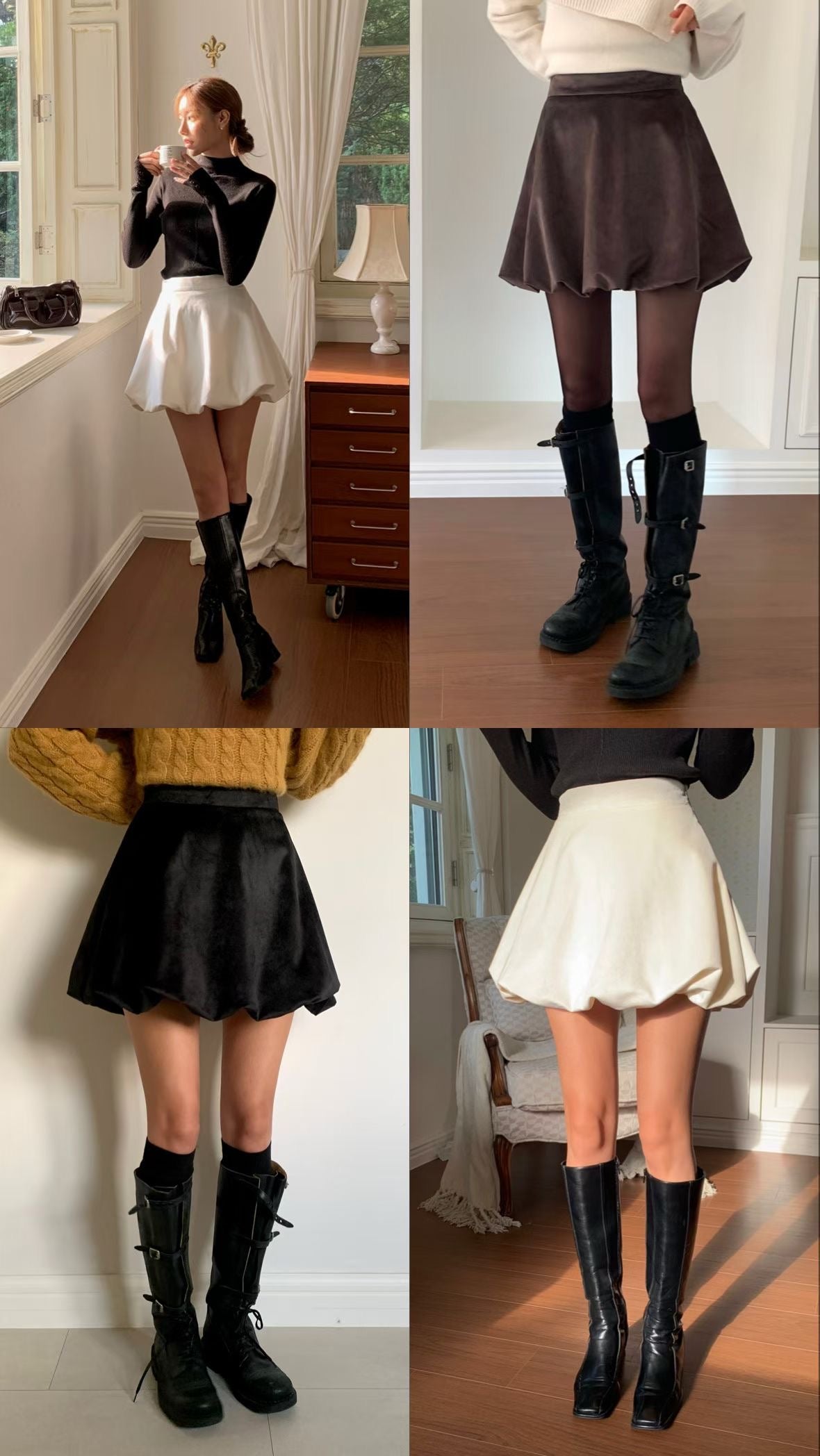 【KR】Soft Velvet Bubble Skort