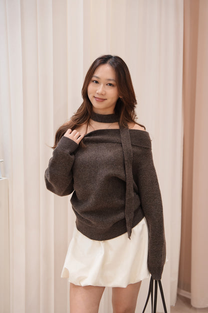 Aria Wool Off-Shoulder Knit