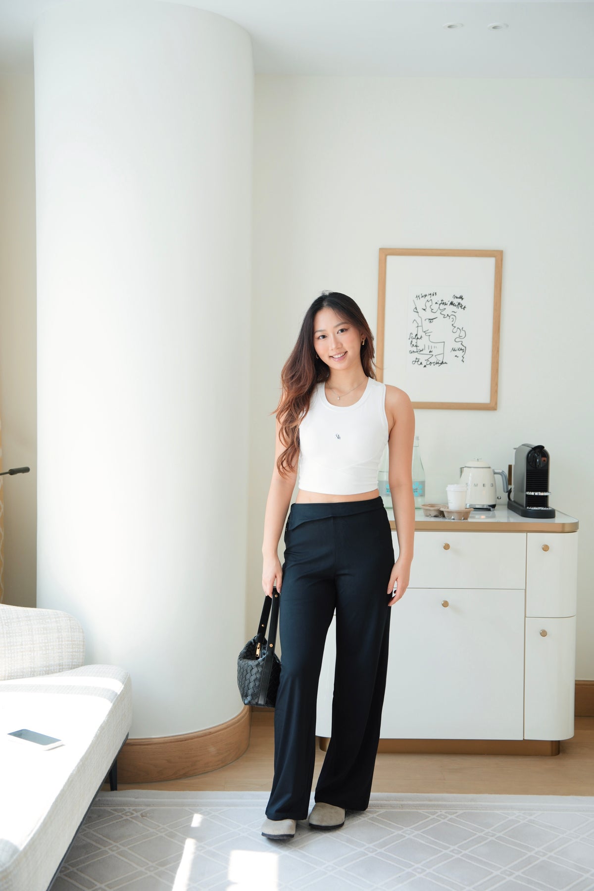 Silky Fold-Over Straight Pants