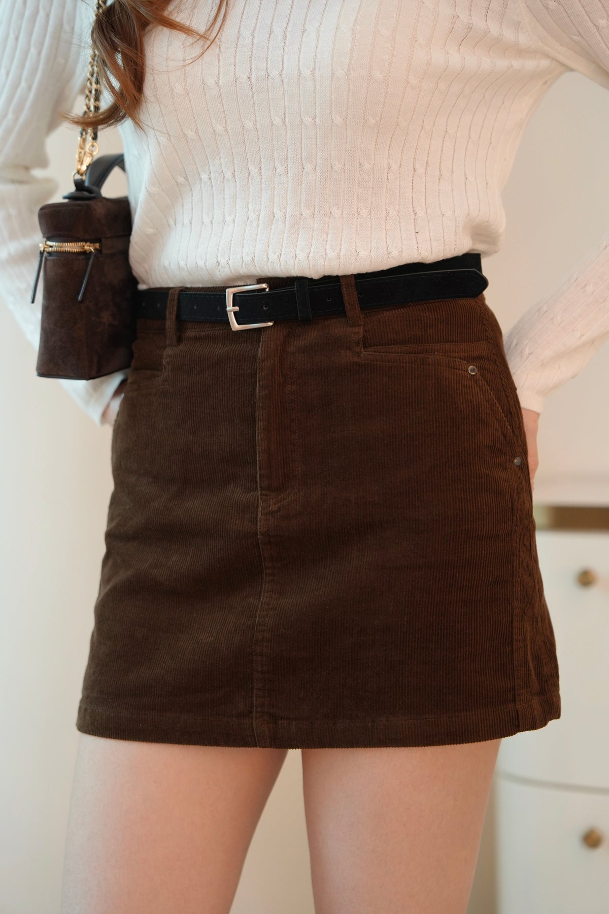 The Corduroy Belted Skort