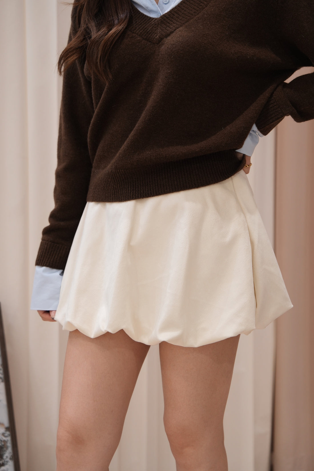 【KR】Soft Velvet Bubble Skort