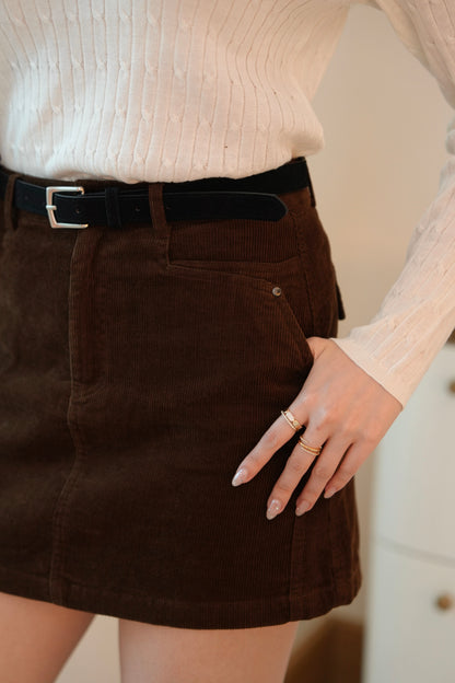 The Corduroy Belted Skort