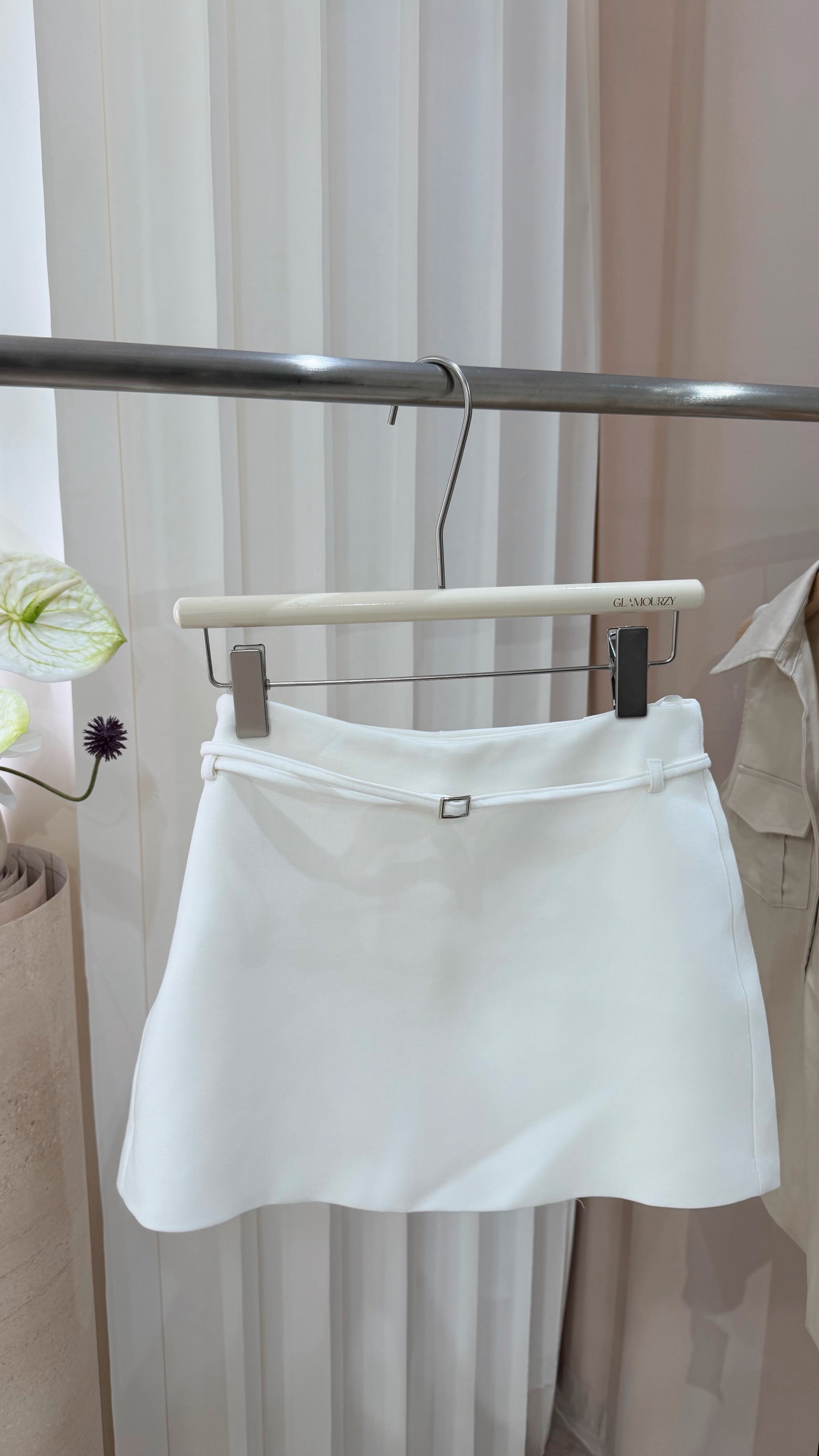 White Belted Skort