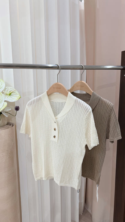 Linen Polo Top