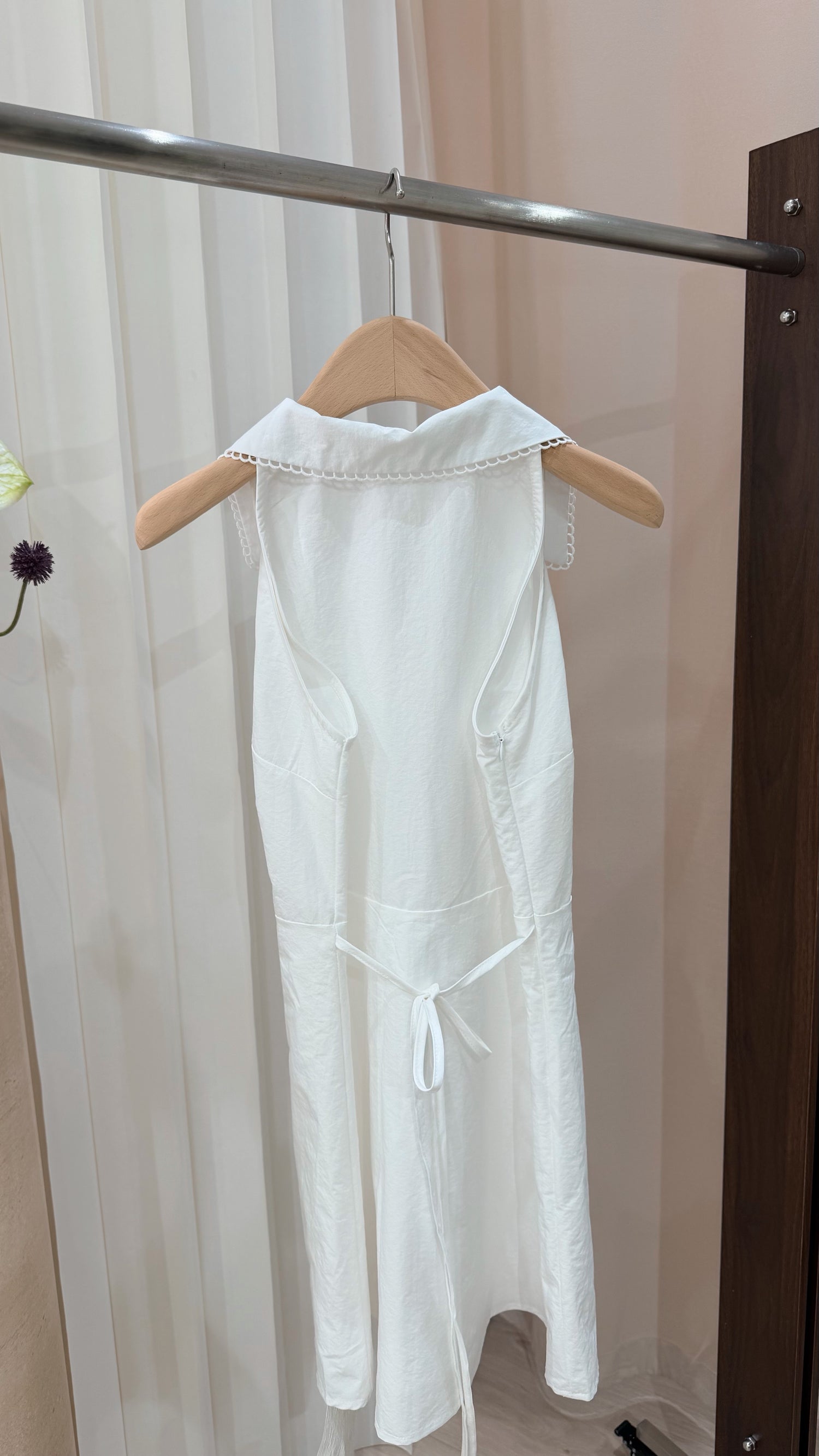 Collar White Dress