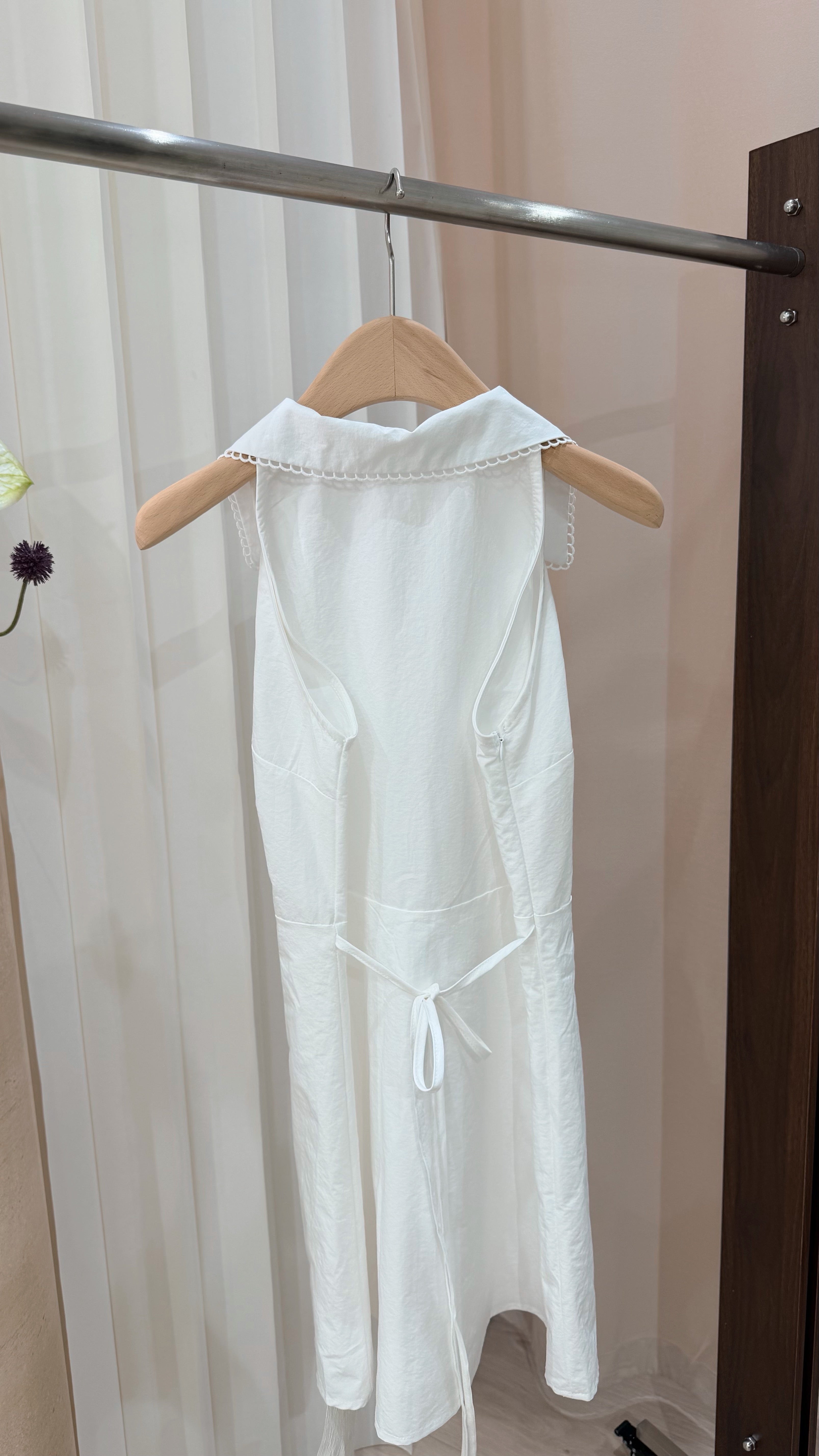 Collar White Dress