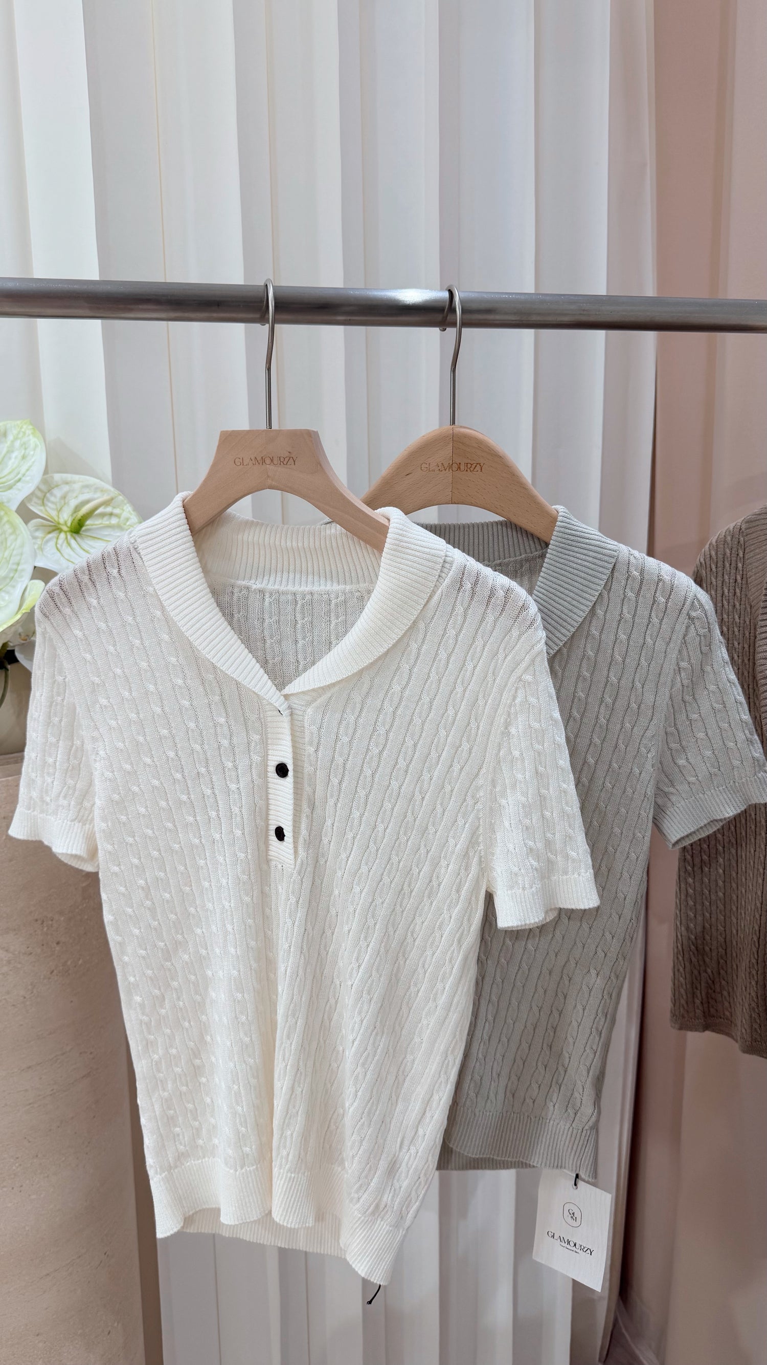 Airy Linen Polo Top