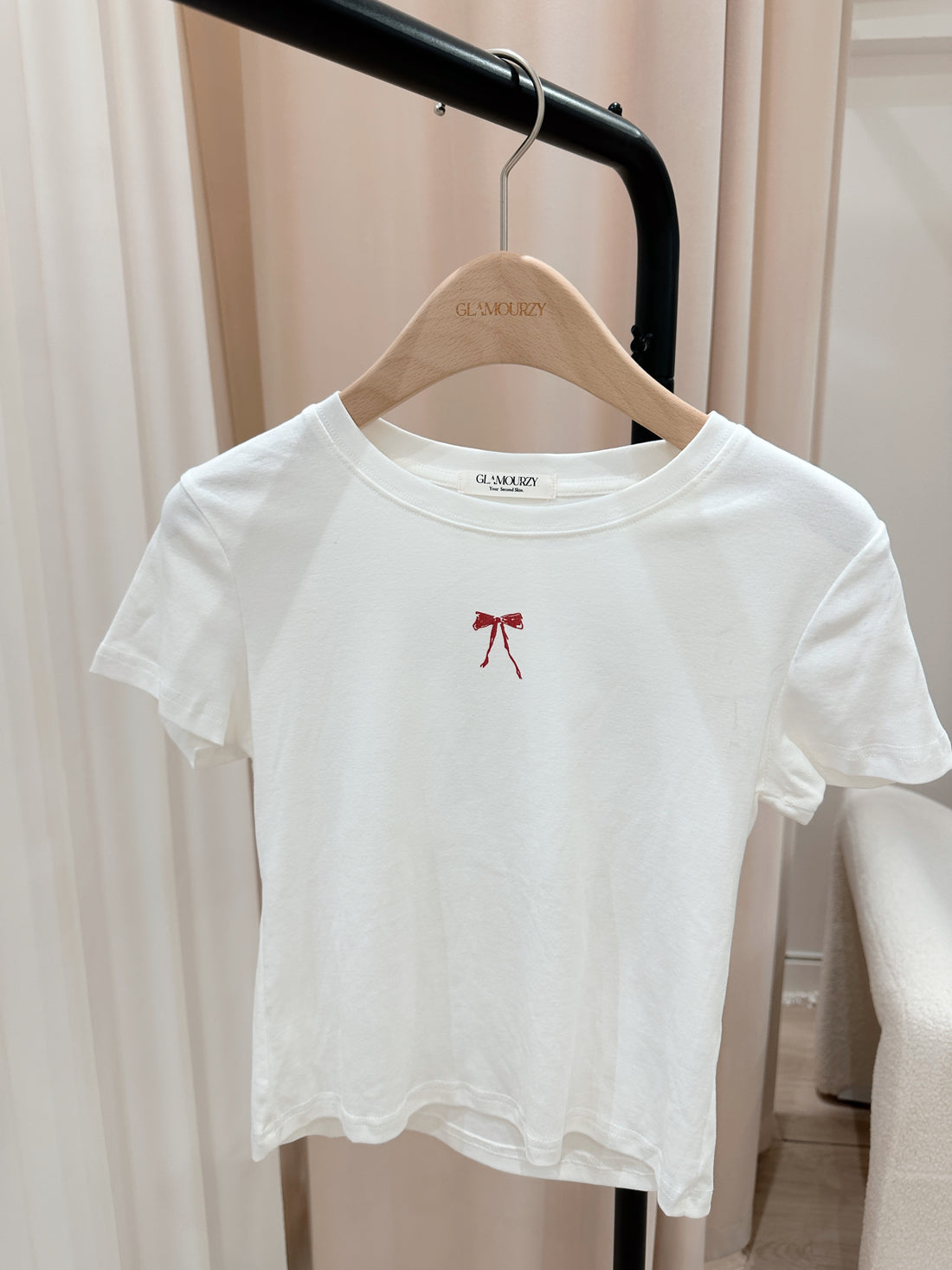 Ribbon Cotton Crop Tee