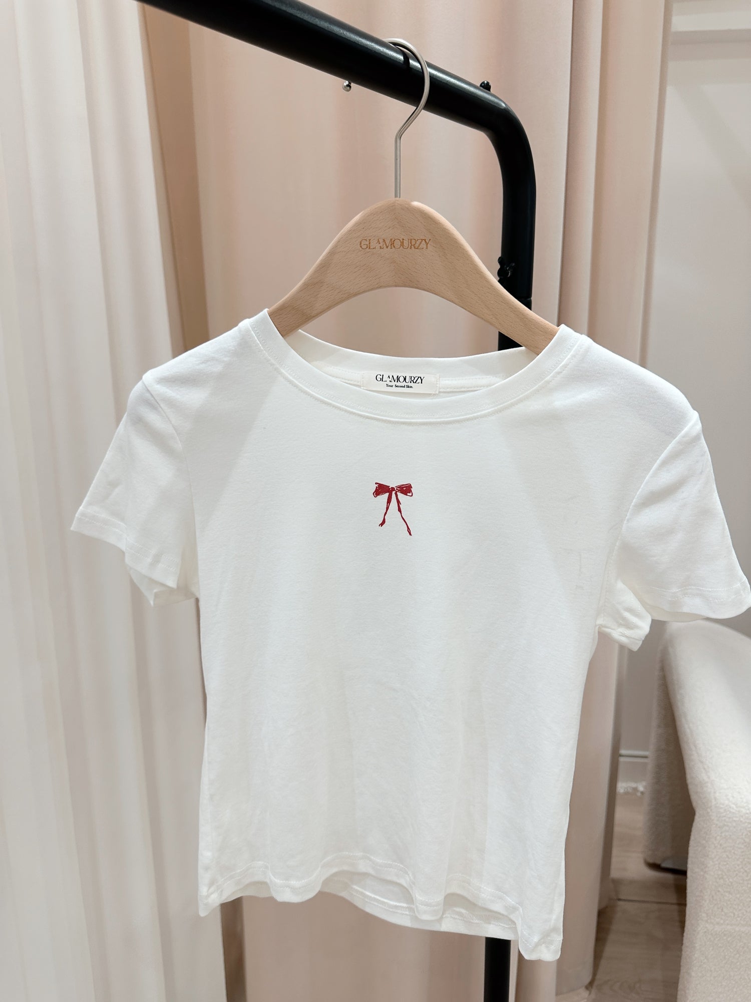 Ribbon Cotton Crop Tee