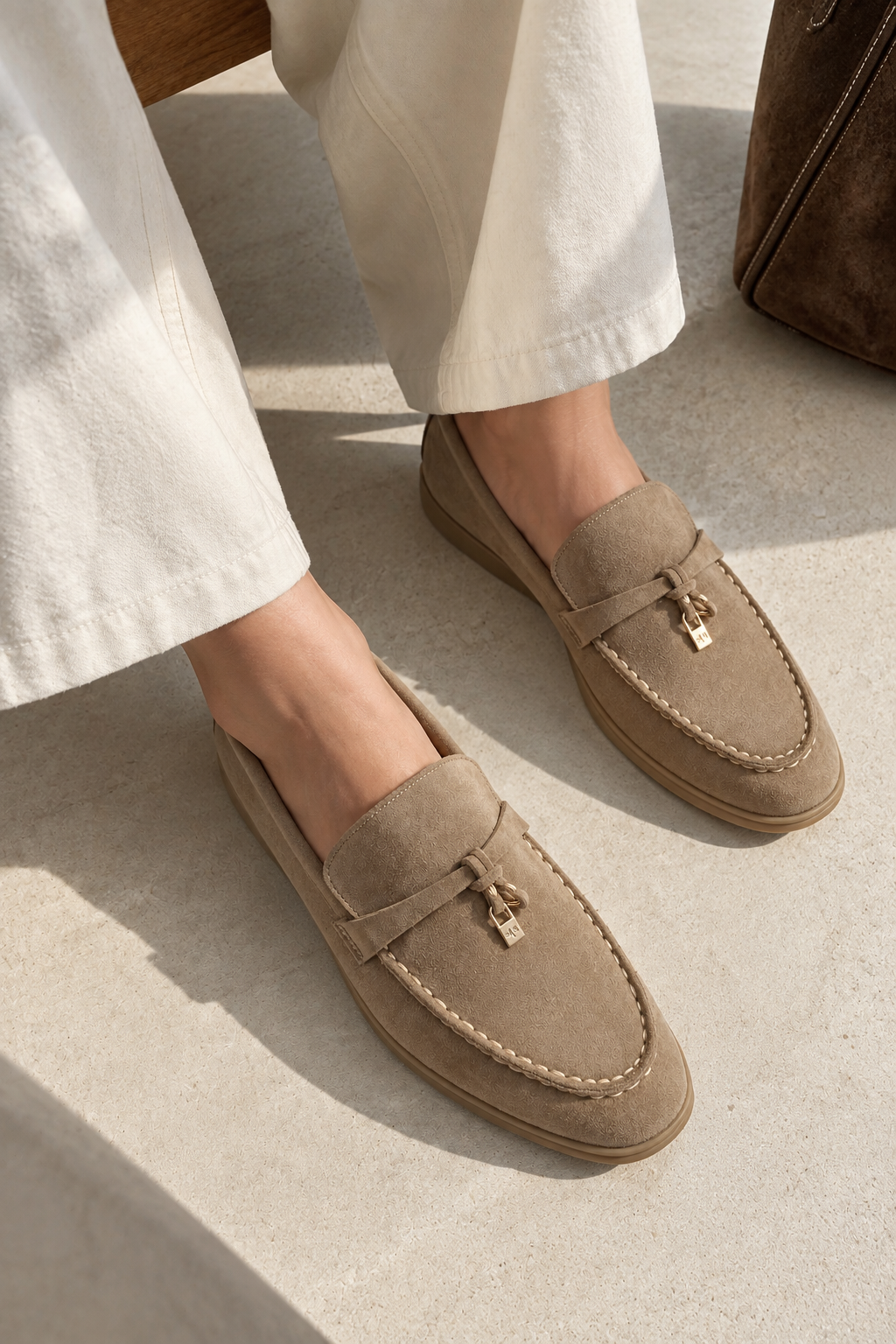 【KR】The Soft Suede Loafers - Taupe