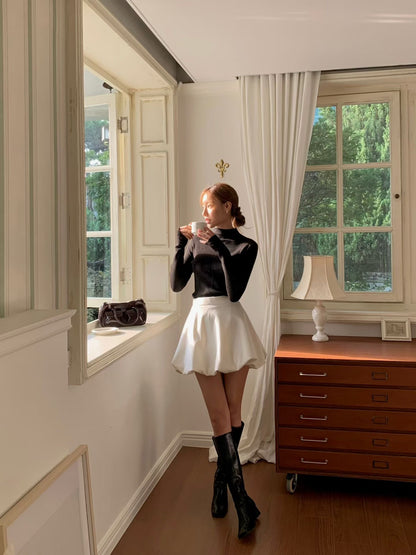 【KR】Soft Velvet Bubble Skort