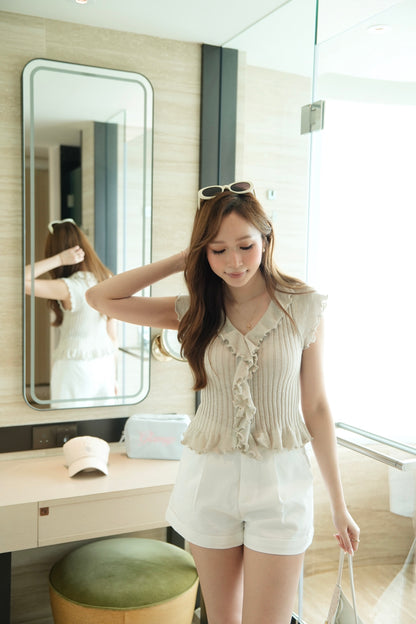 Premium Linen Belted Shorts
